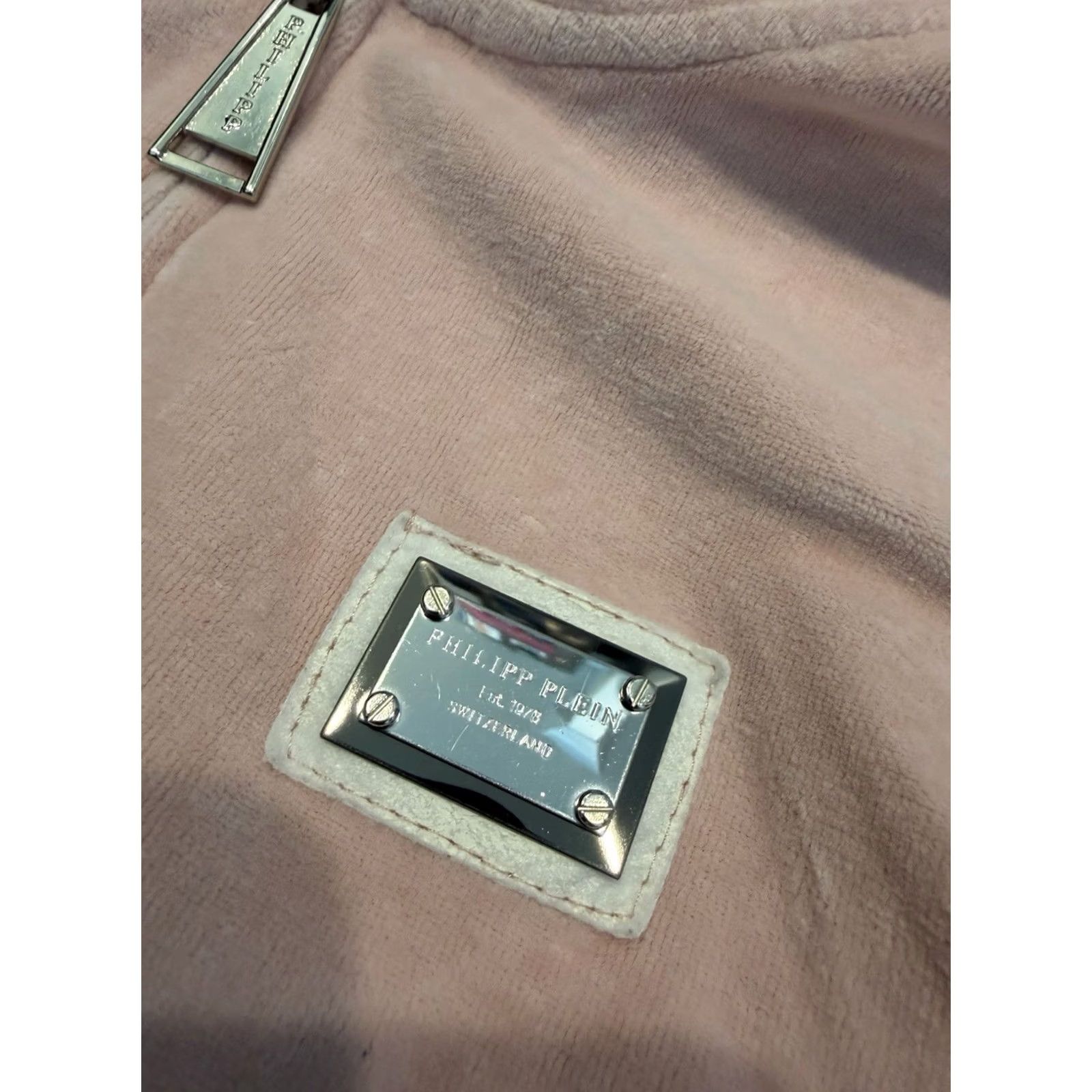 Philipp Plein VINTAGE Philipp Plein Velour Hoodie Sweatshirt Women’s Size Small Skull Full Zip Pink Size S / US 4 / IT 40 - 5 Thumbnail