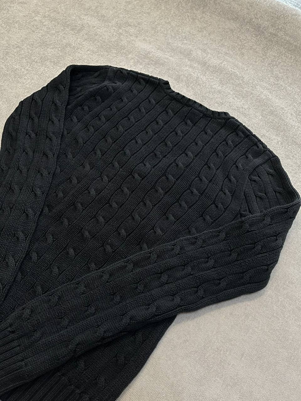 Polo Ralph Lauren Polo Ralph Lauren V - Neck Cable Knit Sweater Black Women`s Size S / US 4 / IT 40 - 7 Thumbnail