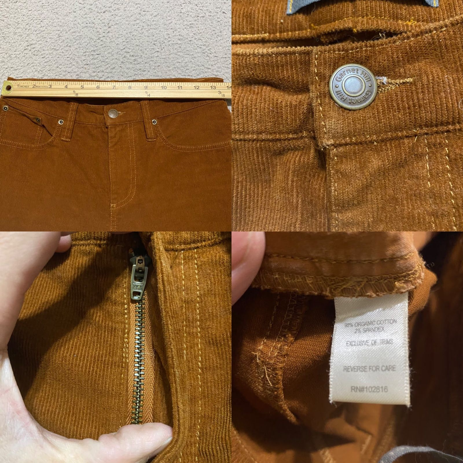 Vintage Garnet Hill Womens sz 2 Corduroy Jeans Brown Mid Rise Tapered Medium Wash Size 26" / US 2 / IT 38 - 8 Thumbnail