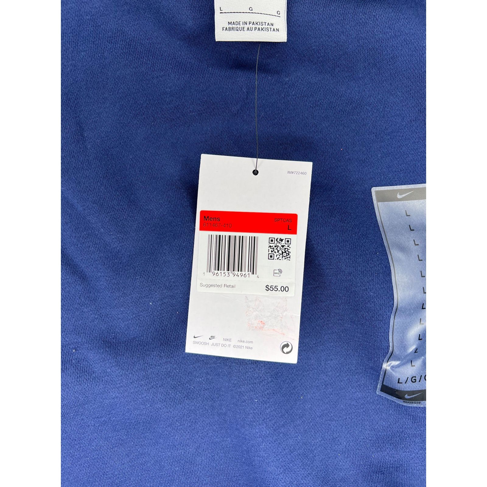 Nike Nike Solo Swoosh Sweatshirt Blue Brushed Fleece Crewneck Size US L / EU 52-54 / 3 - 4 Thumbnail