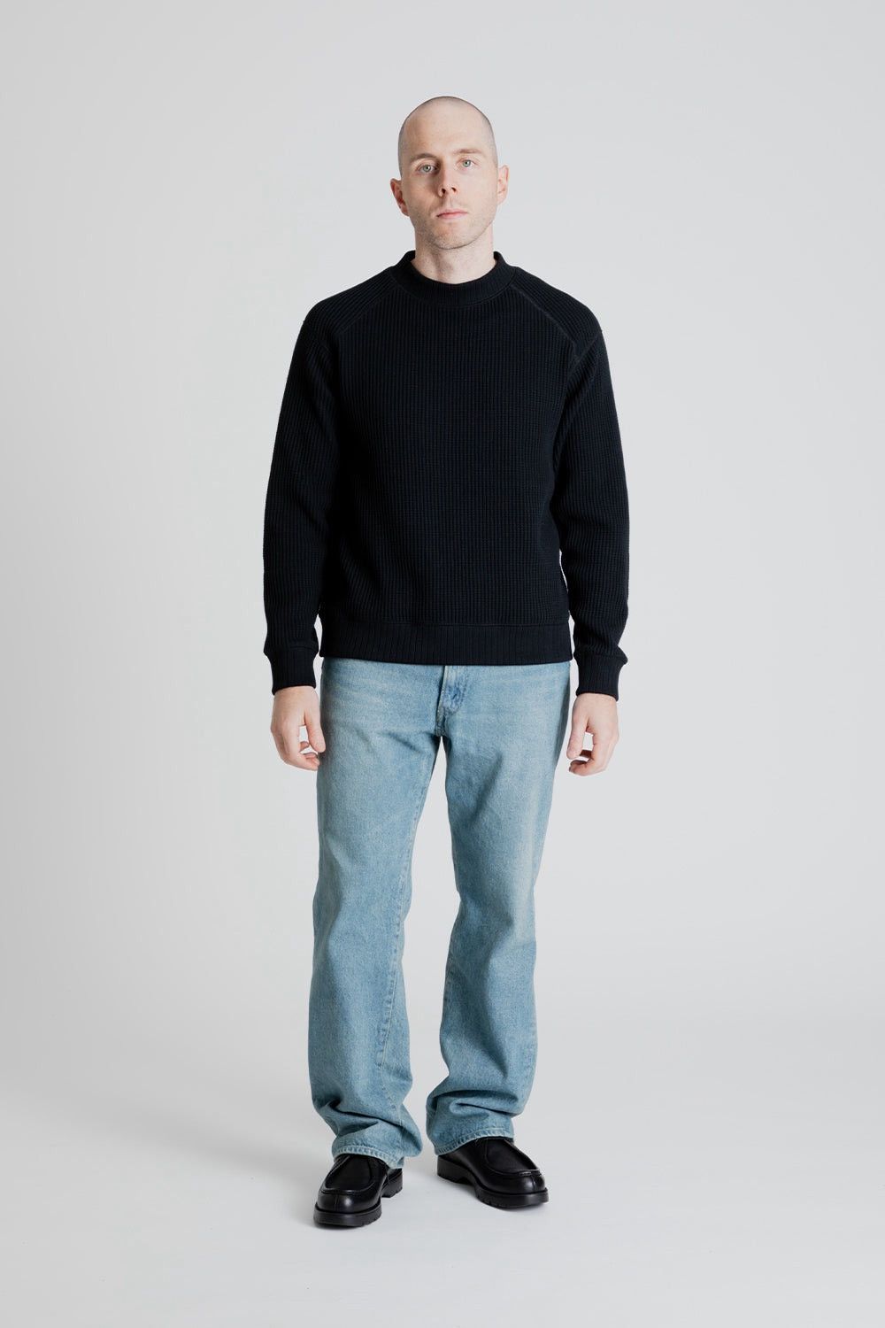 Japanese Brand Jackman waffle midneck black sweatshirt Size US M / EU 48-50 / 2 - 5 Thumbnail