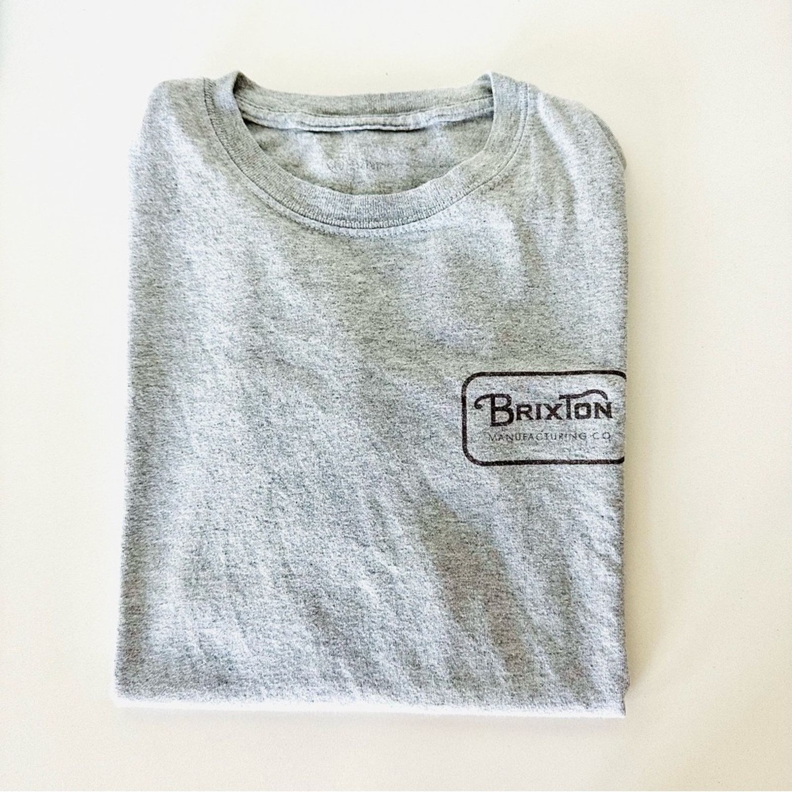 Brixton BRIXTON Heather Grey Brown Logo Short Sleeve Tee T Shirt Top Size US M / EU 48-50 / 2 - 8 Thumbnail