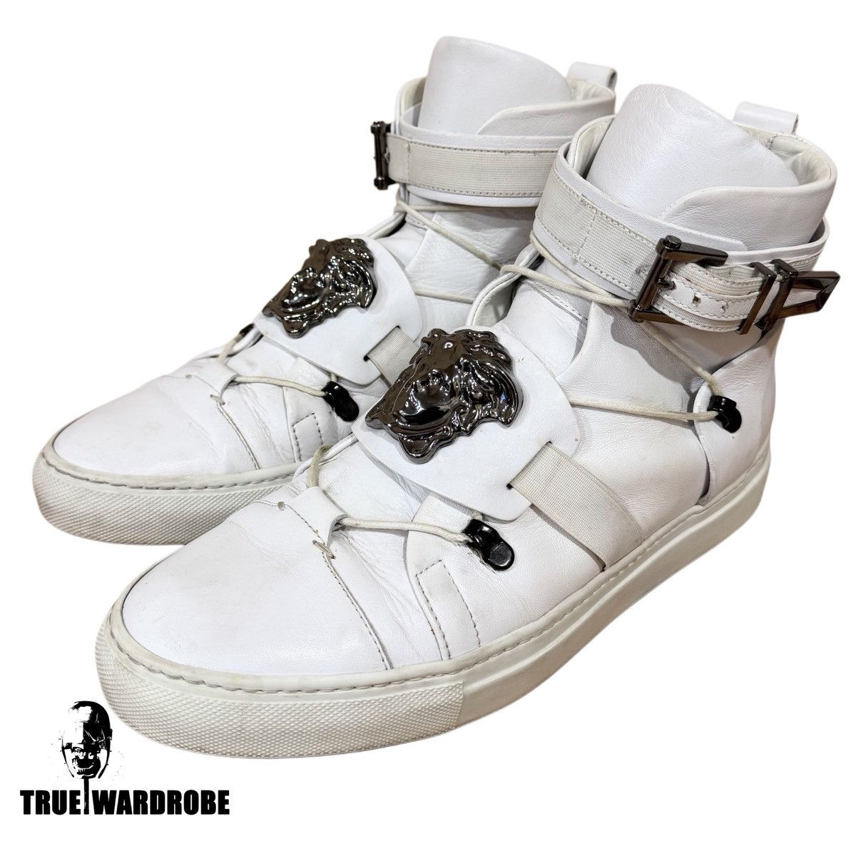 Versace 2015 Versace Palazzo Medusa Buckle Strap High Top White Size US 9 / EU 42 - 1 Thumbnail