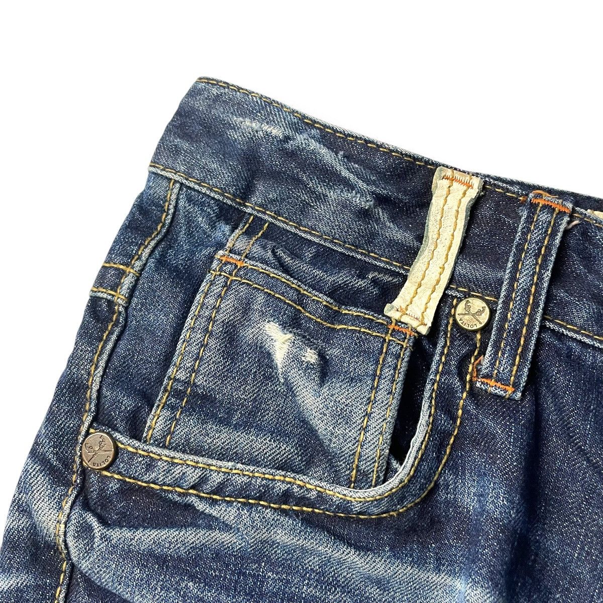 If Six Was Nine × Japanese Brand × Le Grande Bleu (L.G.B.) 🇯🇵 LOLITA WASHED EXOTIC BUCKLE VINTAGE DENIM PANTS Size US 30 / EU 46 - 8 Thumbnail
