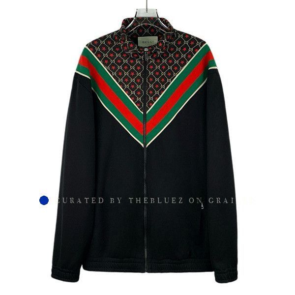 Gucci Black Zip Up Jacket with Star Print Size US M / EU 48-50 / 2 - 1 Thumbnail