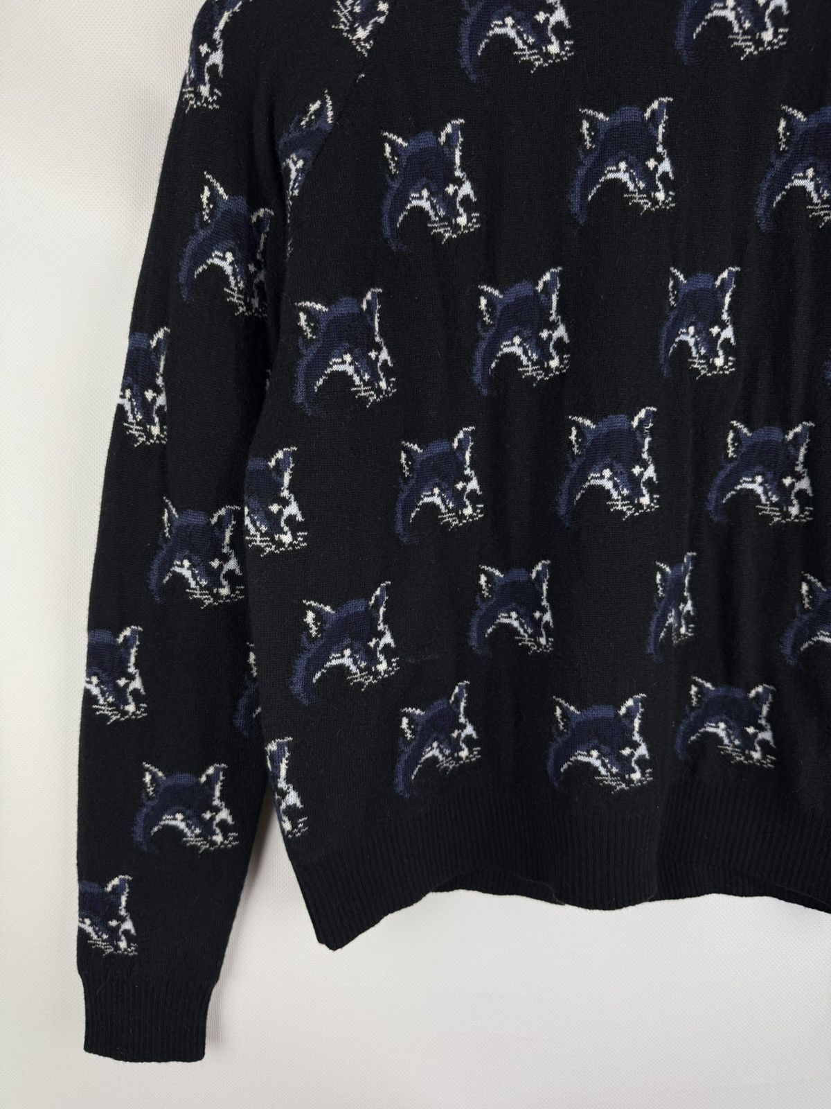Maison Kitsune Maison Kitsune Multilogo Wool Silk Cashmere Back Zip Sweater Size S / US 4 / IT 40 - 7 Thumbnail