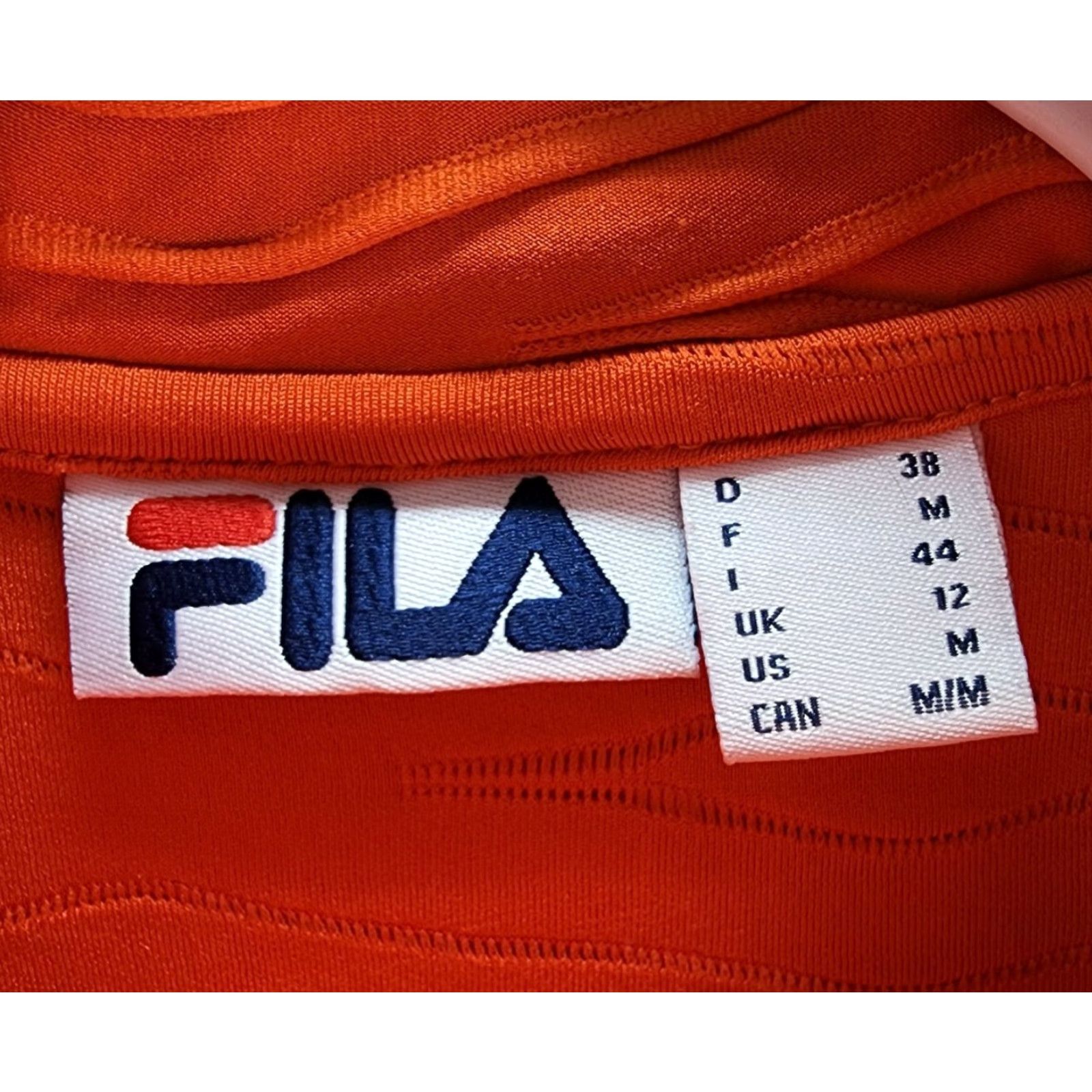 Fila FILA Women's Orange Textured Sweatshirt Pullover 1/2 Zip M Slim Logo Mock Neck Activewear Shirt Sweatshirt Women’s Size M Size M / US 6-8 / IT 42-44 - 6 Thumbnail