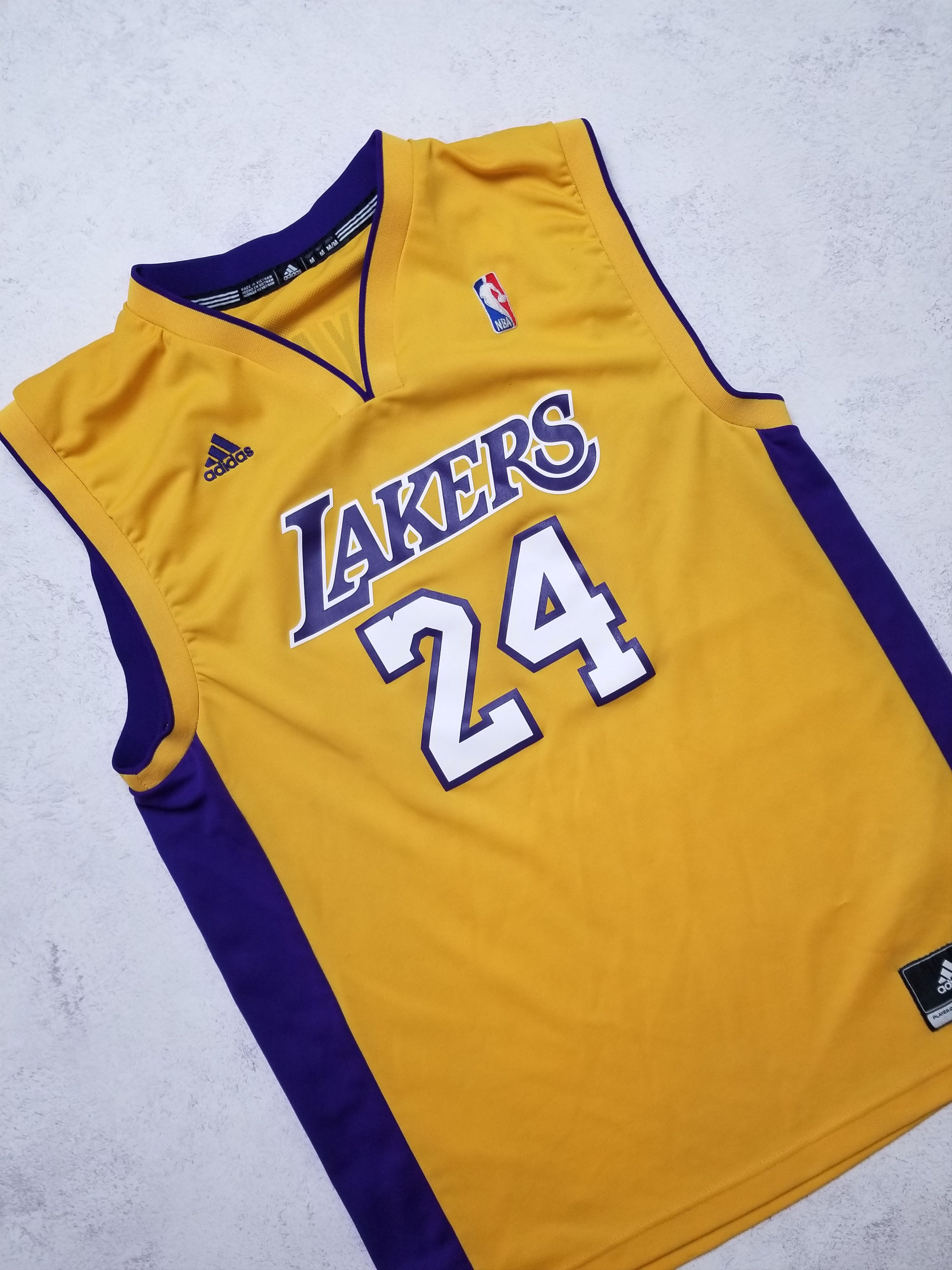 Adidas Los Angeles Lakers Kobe Bryant #24 Adidas NBA Yellow Jersey Size US M / EU 48-50 / 2 - 8 Thumbnail