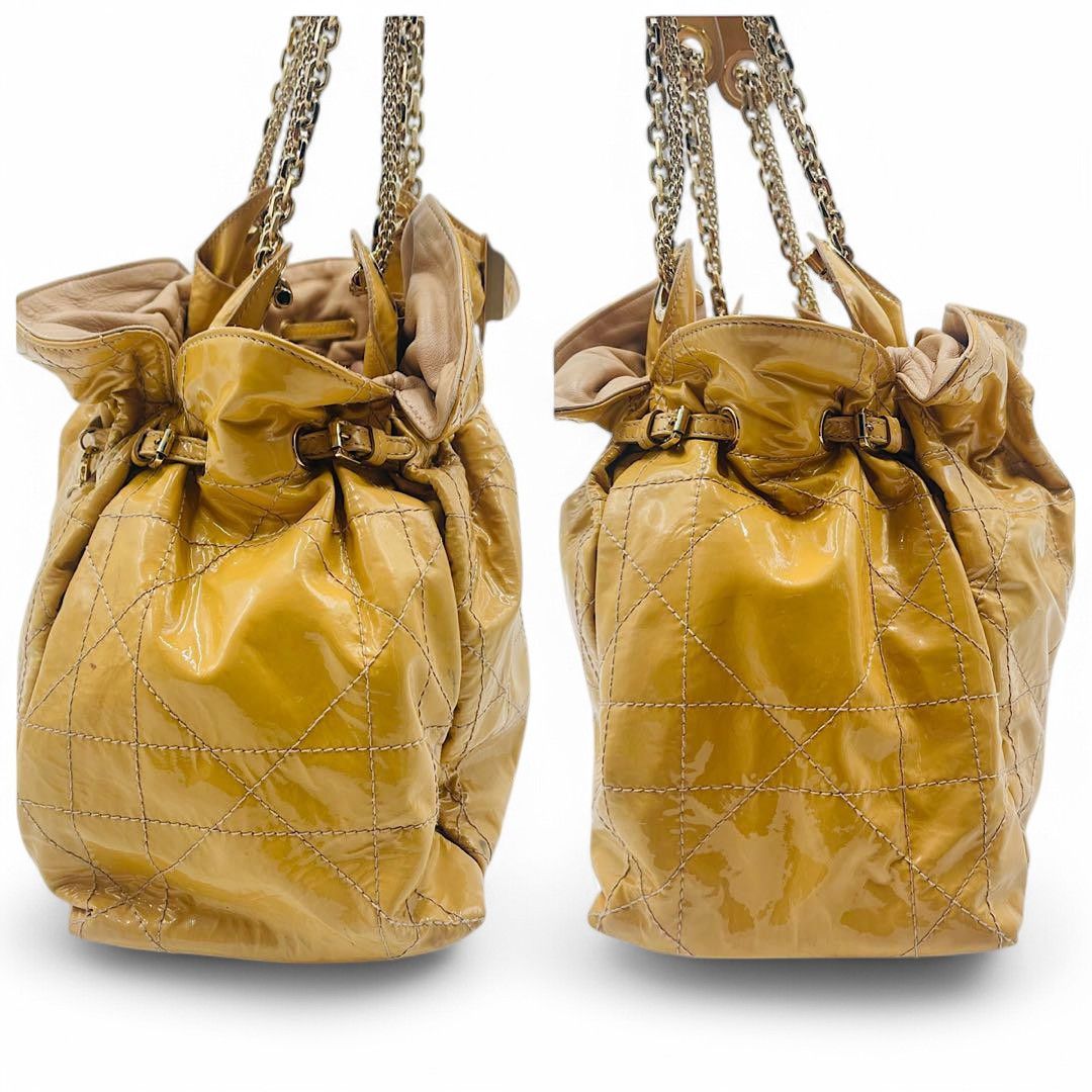 Dior Dior - Charm Cannage Tote Shoulder Bag Leather Gold Size ONE SIZE - 8 Thumbnail