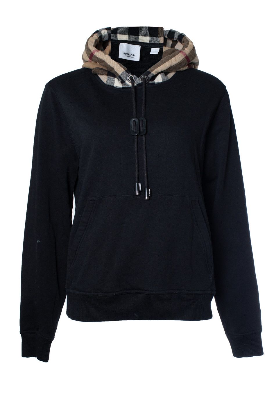 Burberry black hoodie with checkered print