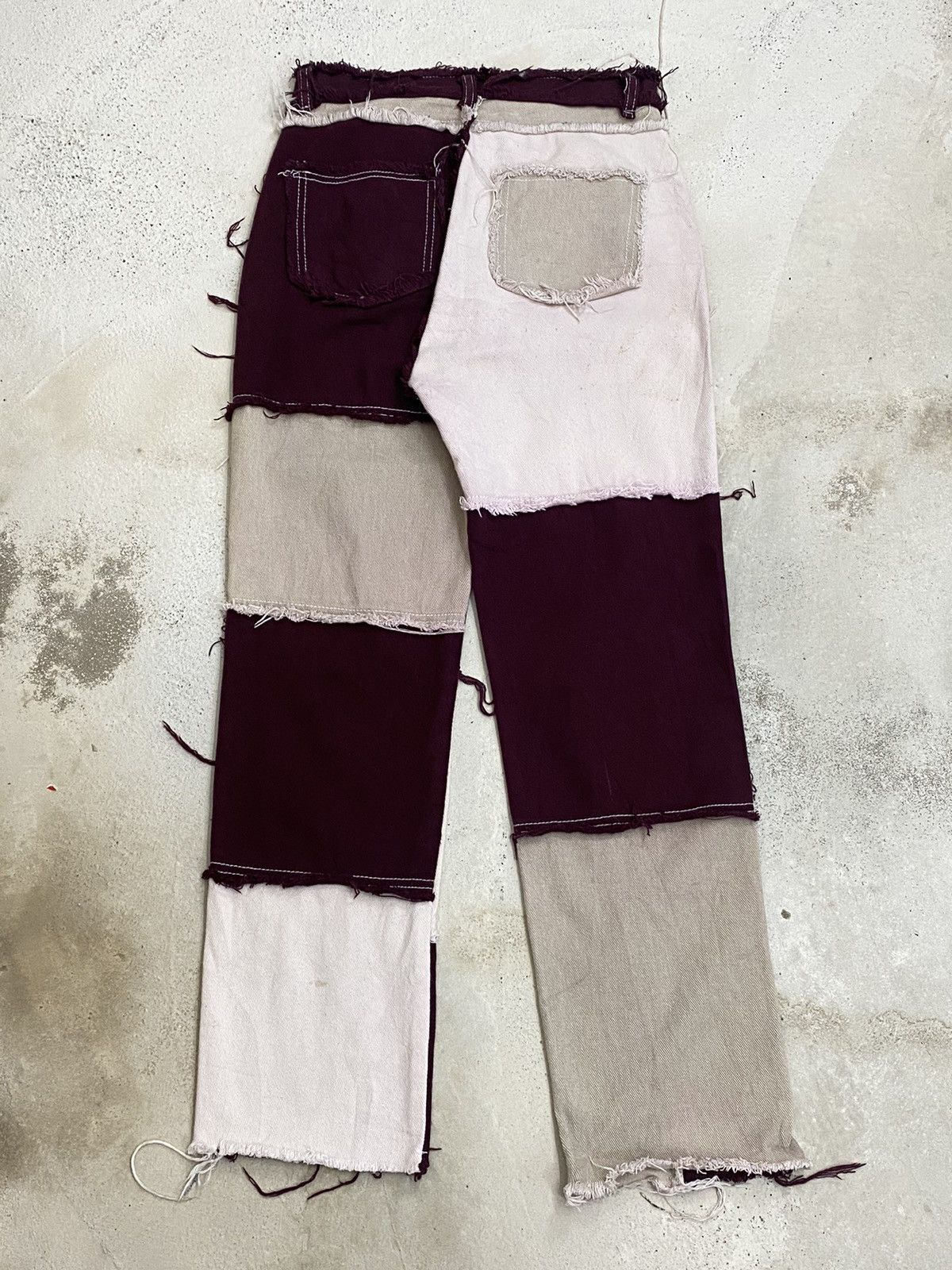 If Six Was Nine × Japanese Brand × Le Grande Bleu (L.G.B.) Distressed Haggy Patchwork Japan Jean Dirty Unisex Size US 26 / EU 42 - 7 Thumbnail