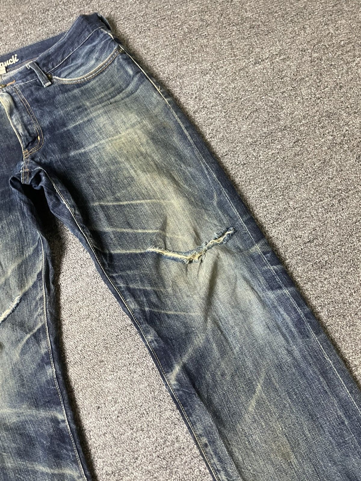 Japanese Brand × Vintage Vintage DUDE RANCH Distressed Denim Ripped Jeans (117) Size US 35 - 4 Thumbnail