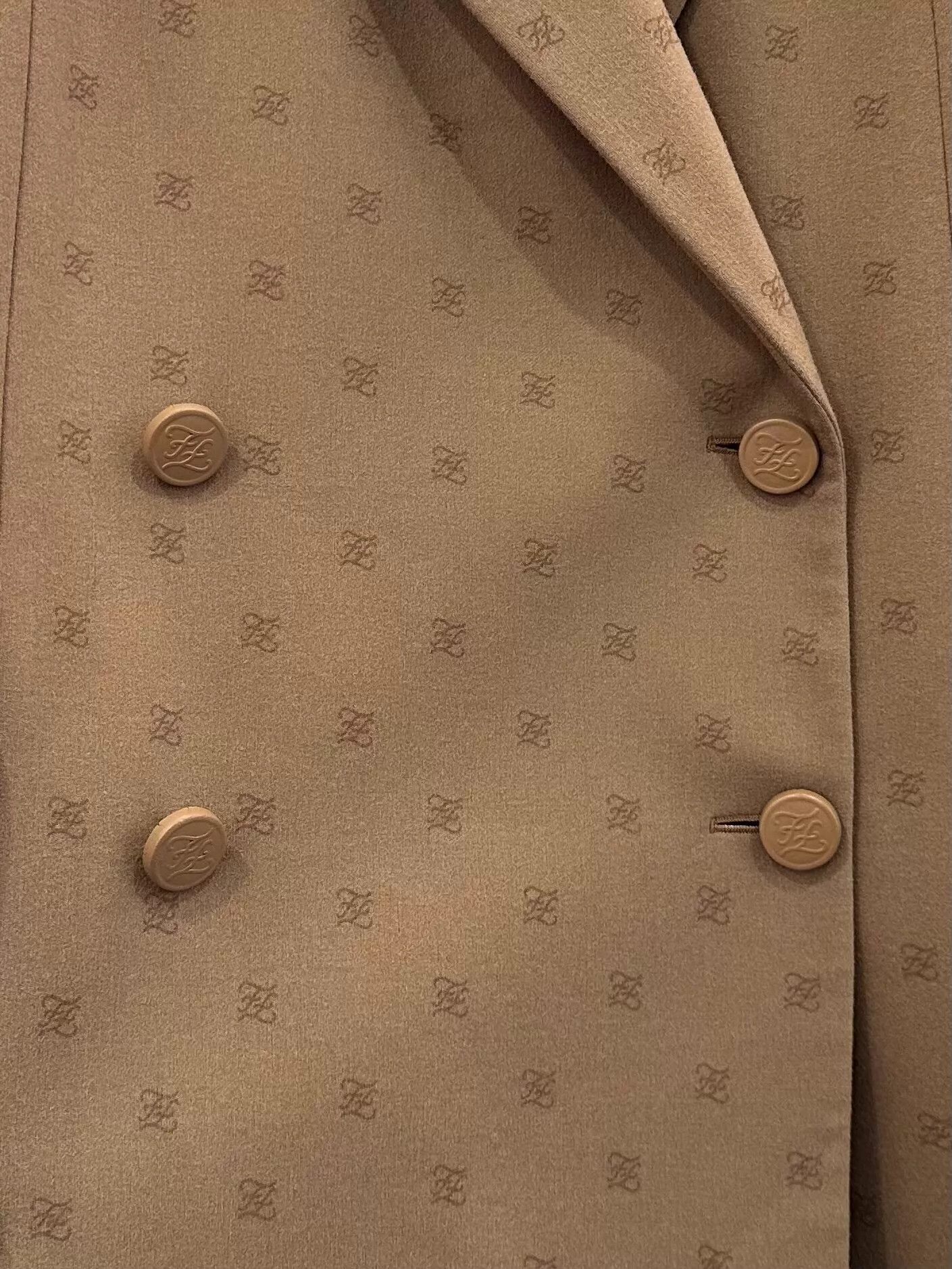 Fendi Fendi Wmns Brown Wool Allover FF Logo Coat 38 New Size XS / US 0-2 / IT 36-38 - 5 Thumbnail