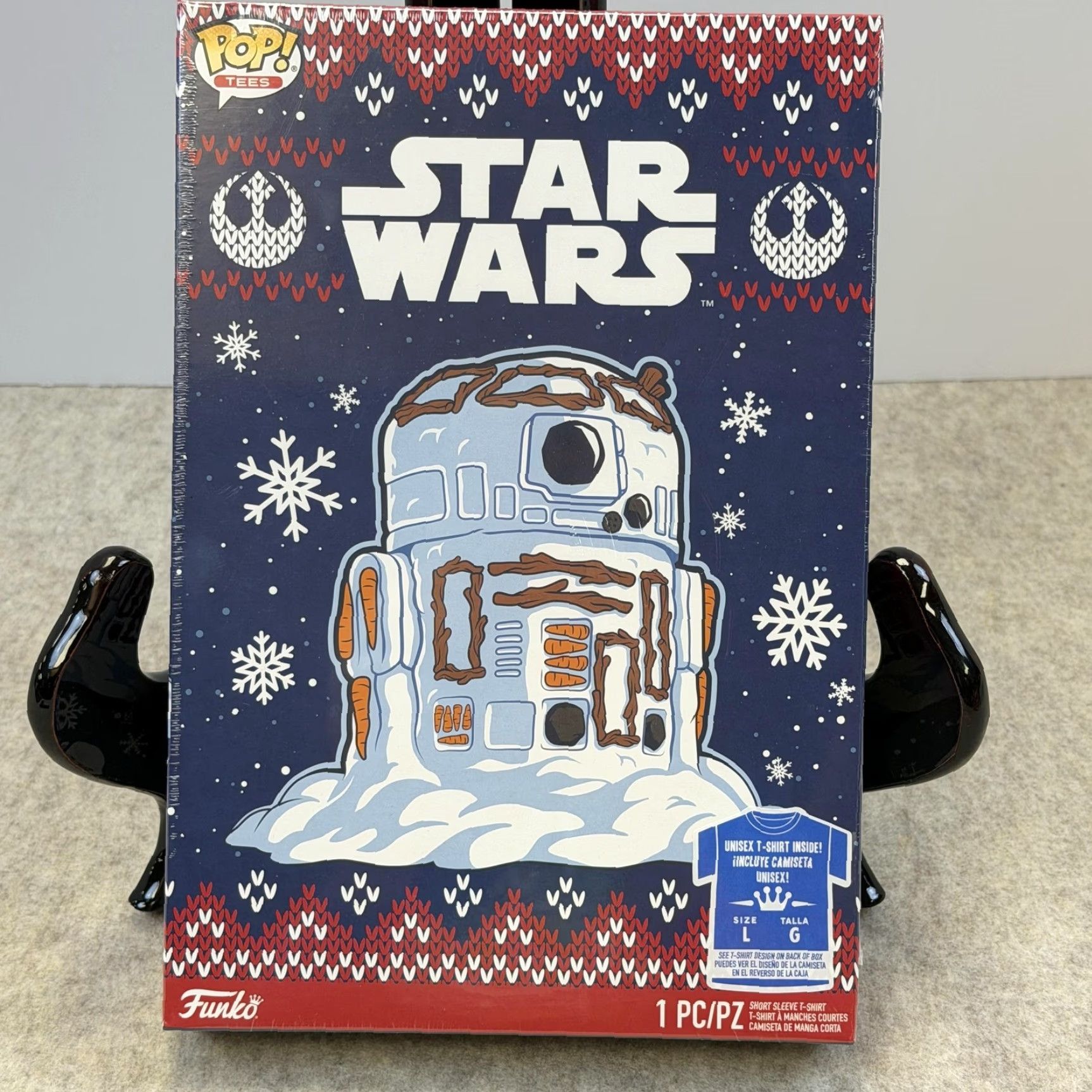 Star Wars Star Wars Shirt Mens Large Black Merry Beep Bloop Holiday Funko Pop Tees Size US L / EU 52-54 / 3 - 7 Thumbnail