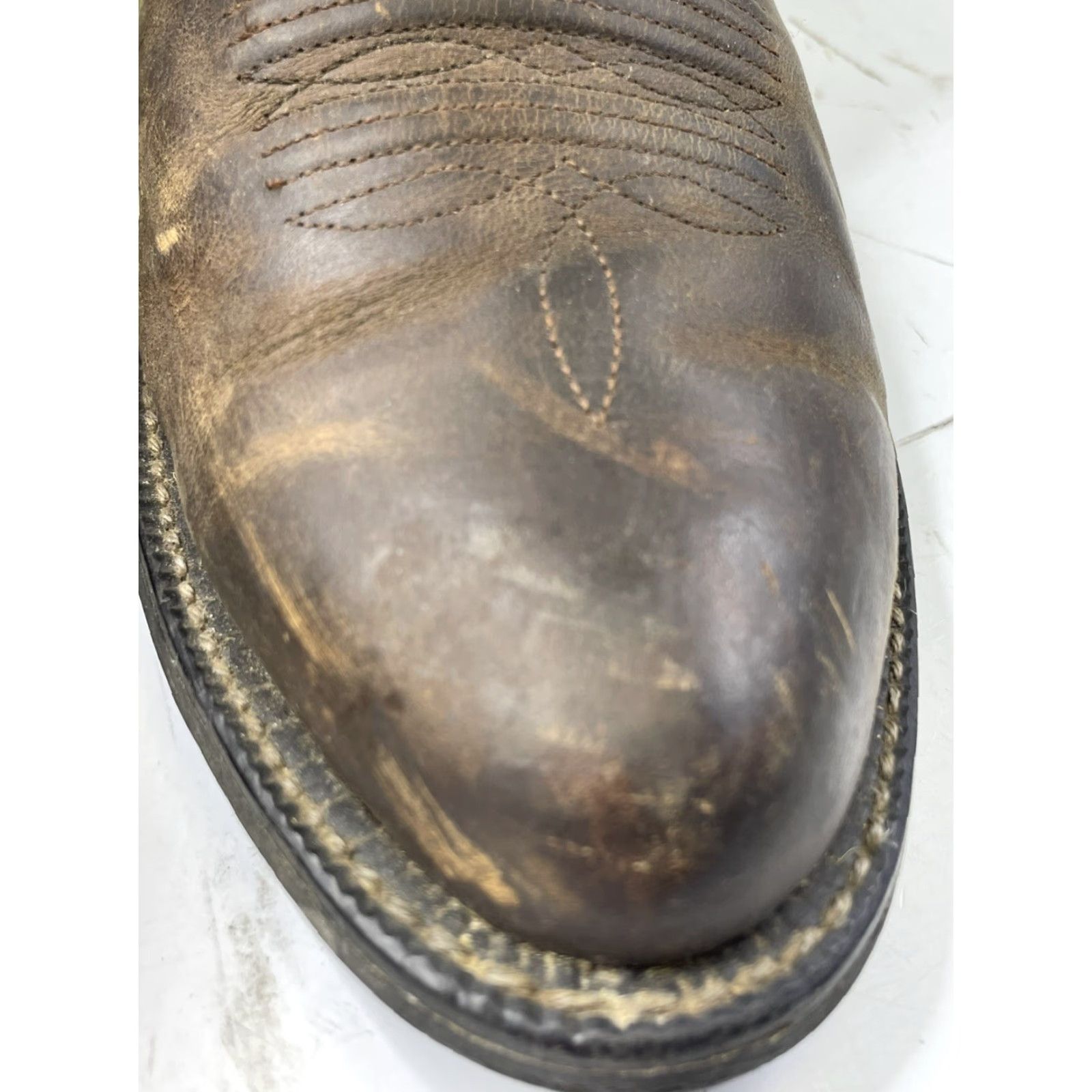 Ariat Ariat Cowboy Western Boot Mens 10 EE Brown Leather Pull On Wide 10002294(34725) Moderate wear Size US 10 / EU 43 - 6 Thumbnail