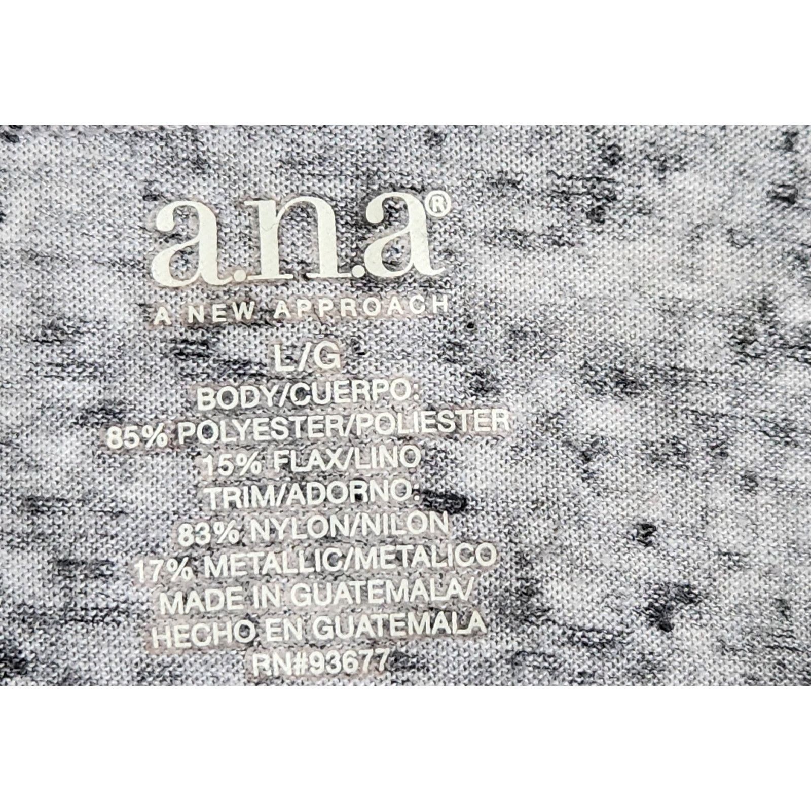 Other A.N.A Gray Marled Silver Metallic Lace Netting Top Large Size L / US 10 / IT 46 - 5 Thumbnail
