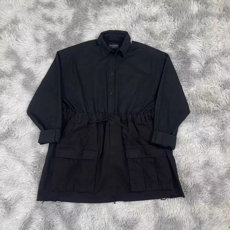 Balenciaga Balenciaga Button lapel drawstring shirt skirt trench coat Size S / US 4 / IT 40 - 1 Thumbnail