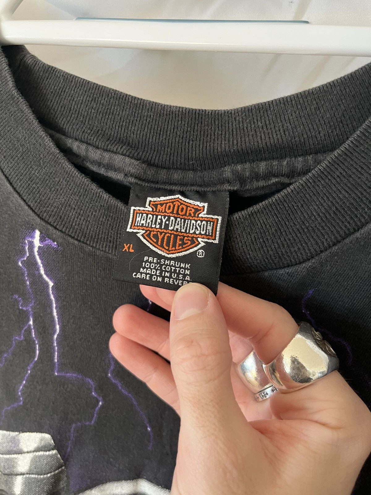 Harley Davidson Harley thunder and lightning Davidson purple vintage tshirt Size US XL / EU 56 / 4 - 6 Thumbnail