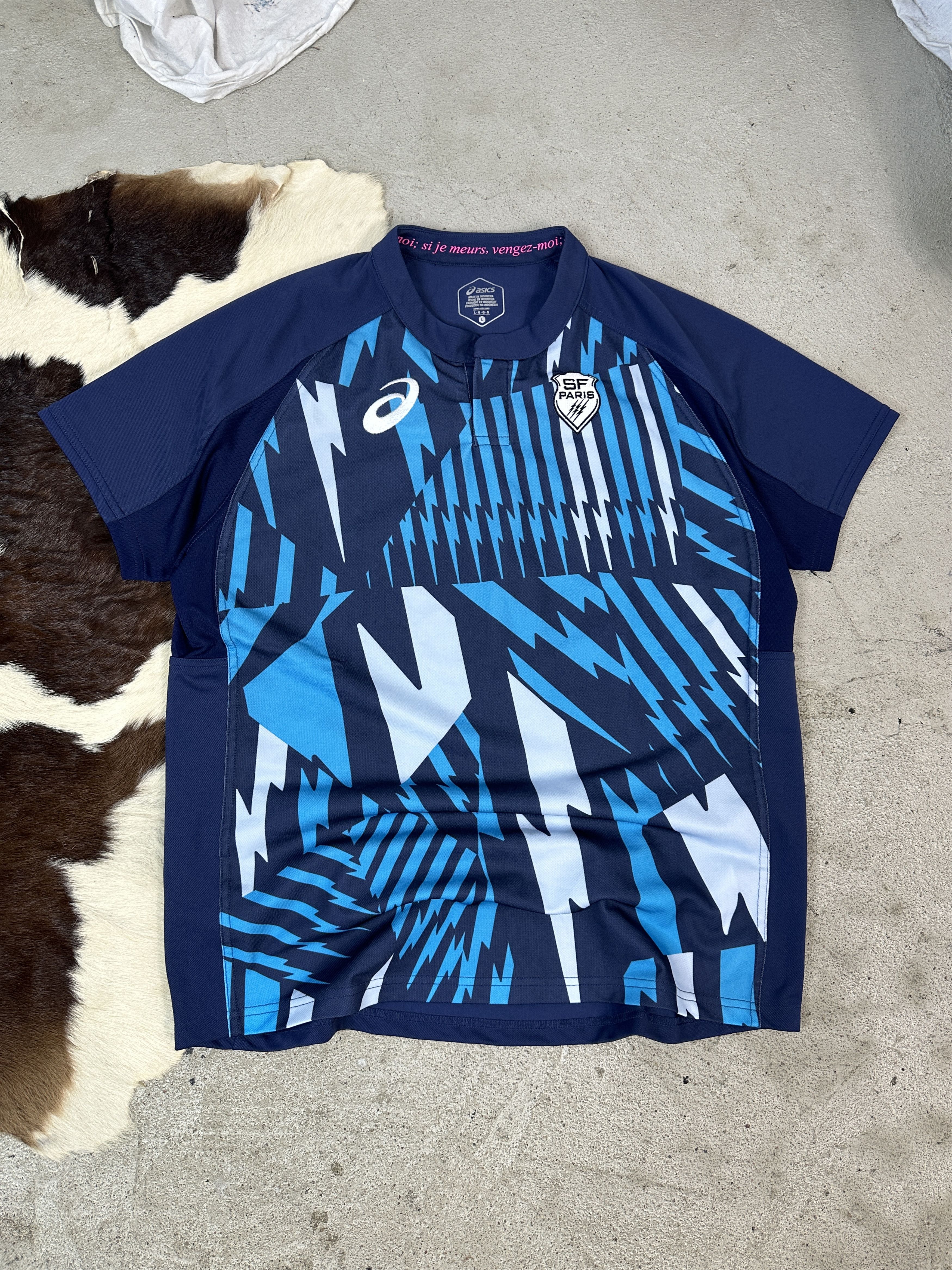 Vintage Jersey Rugby Stade Francaise Paris Size US L / EU 52-54 / 3 - 2 Thumbnail