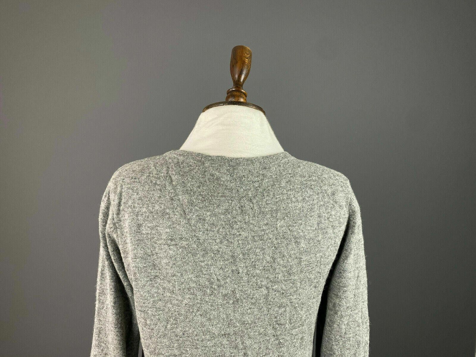 Designer Laura Ashley Gray Floral Wool Sweater Dress US 8 UK 12 Size XL / US 12-14 / IT 48-50 - 8 Thumbnail