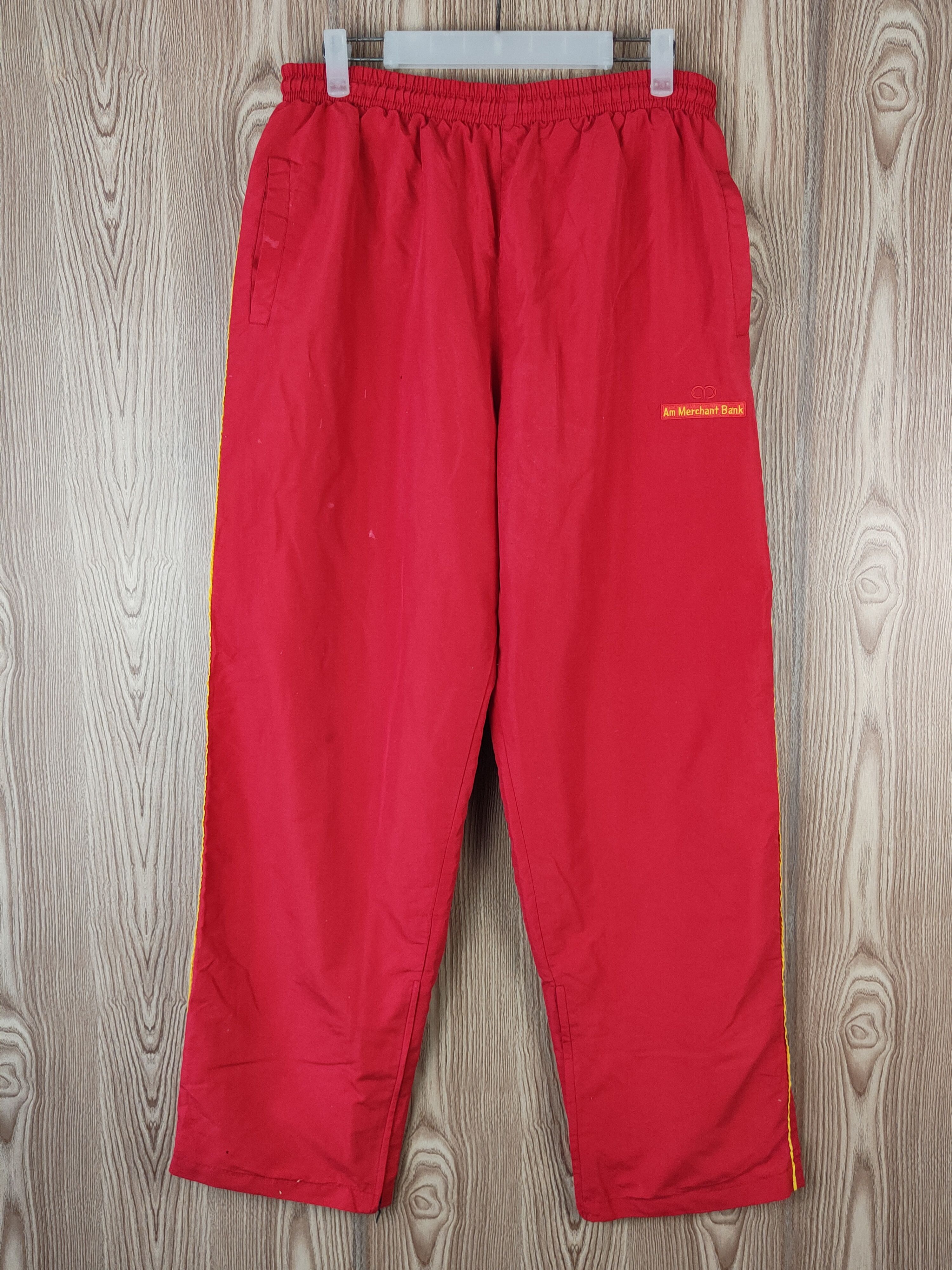 Japanese Brand Head Red Am Merchant Bank Multipocket Sweatpants #S2748 Size US 31 - 1 Thumbnail