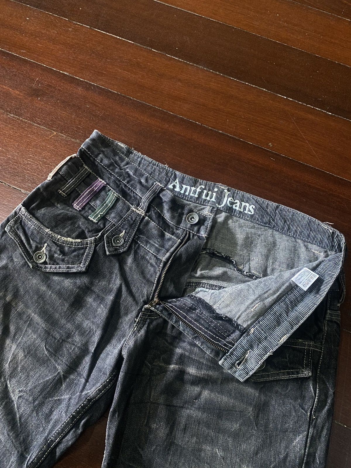 Designer × Japanese Brand × PPFM FIRE 🔥 CRAZY DESIGN ANTFUI JEANS Double Waist HONEY COMB Size US 32 / EU 48 - 10 Thumbnail