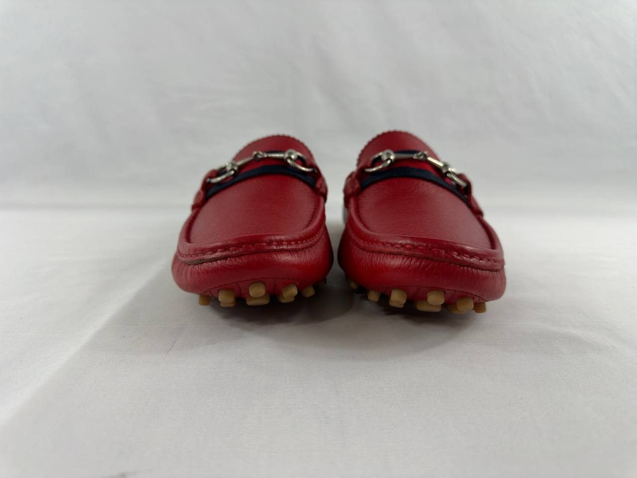 Gucci Gucci Red Leather Web Detail Horsebit Loafers Size US 10 / EU 43 - 4 Thumbnail