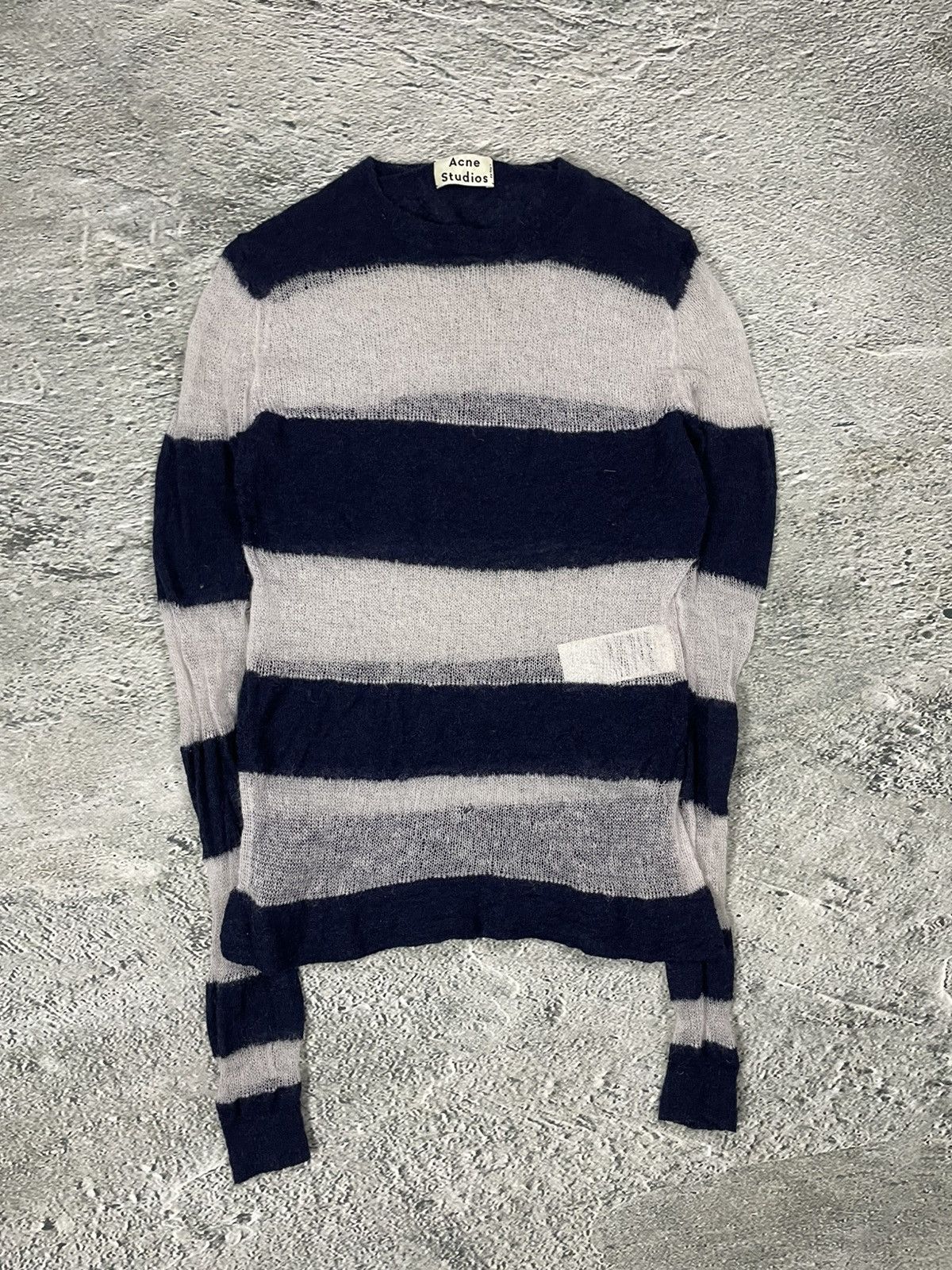 Acne Studios Acne Studios Mohair Sweater Octave SS14 Striped Navy White Size US XS / EU 42 / 0 - 1 Thumbnail