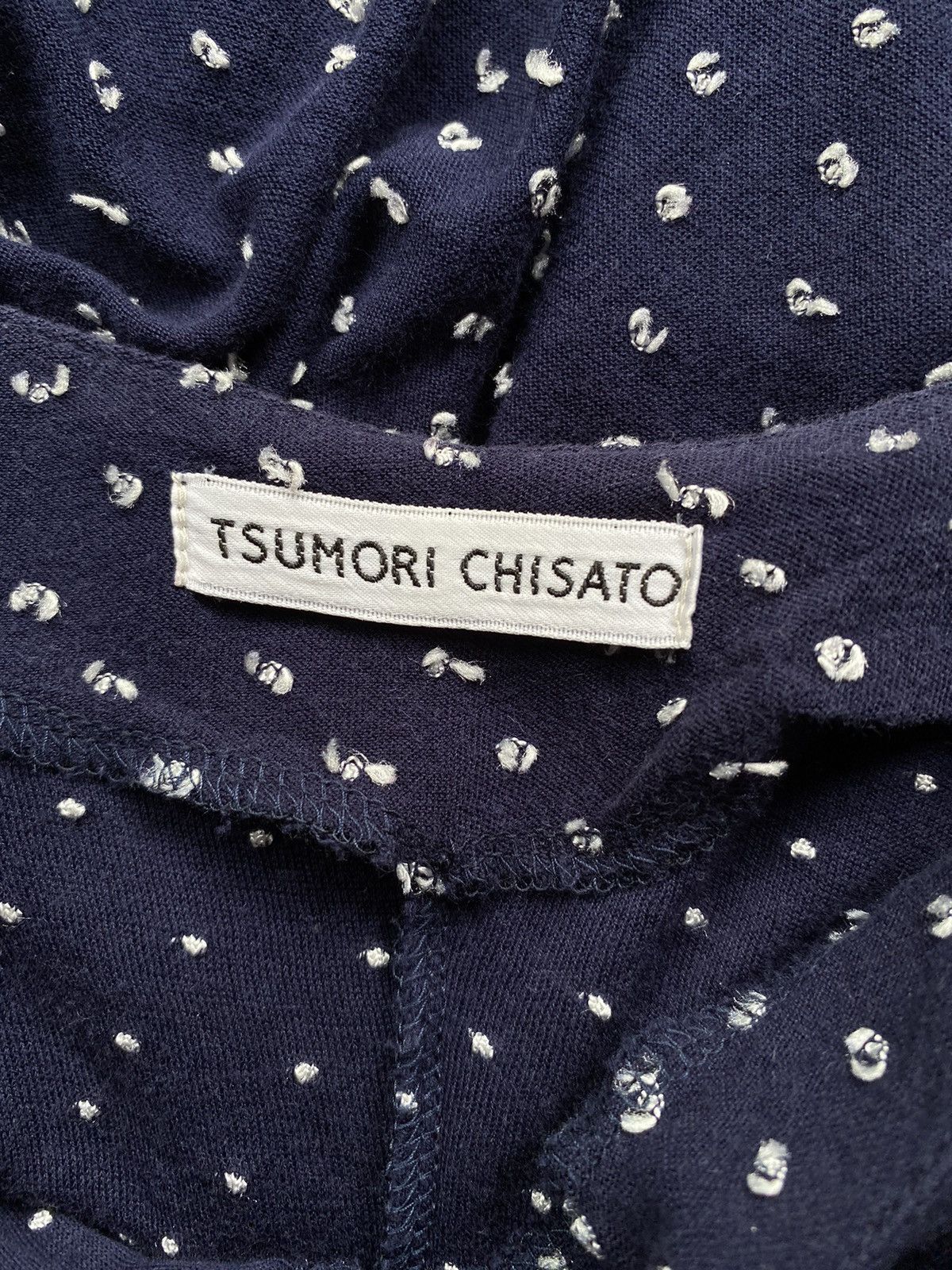 Tsumori Chisato TSUMORI CHISATO Navy Knot-Front Dotted Blouse Size M / US 6-8 / IT 42-44 - 4 Thumbnail