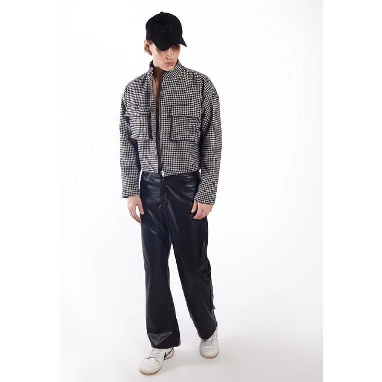 Designer ZILA HOUNDSTOOTH CROP JACKET Size US L / EU 52-54 / 3 - 1 Thumbnail