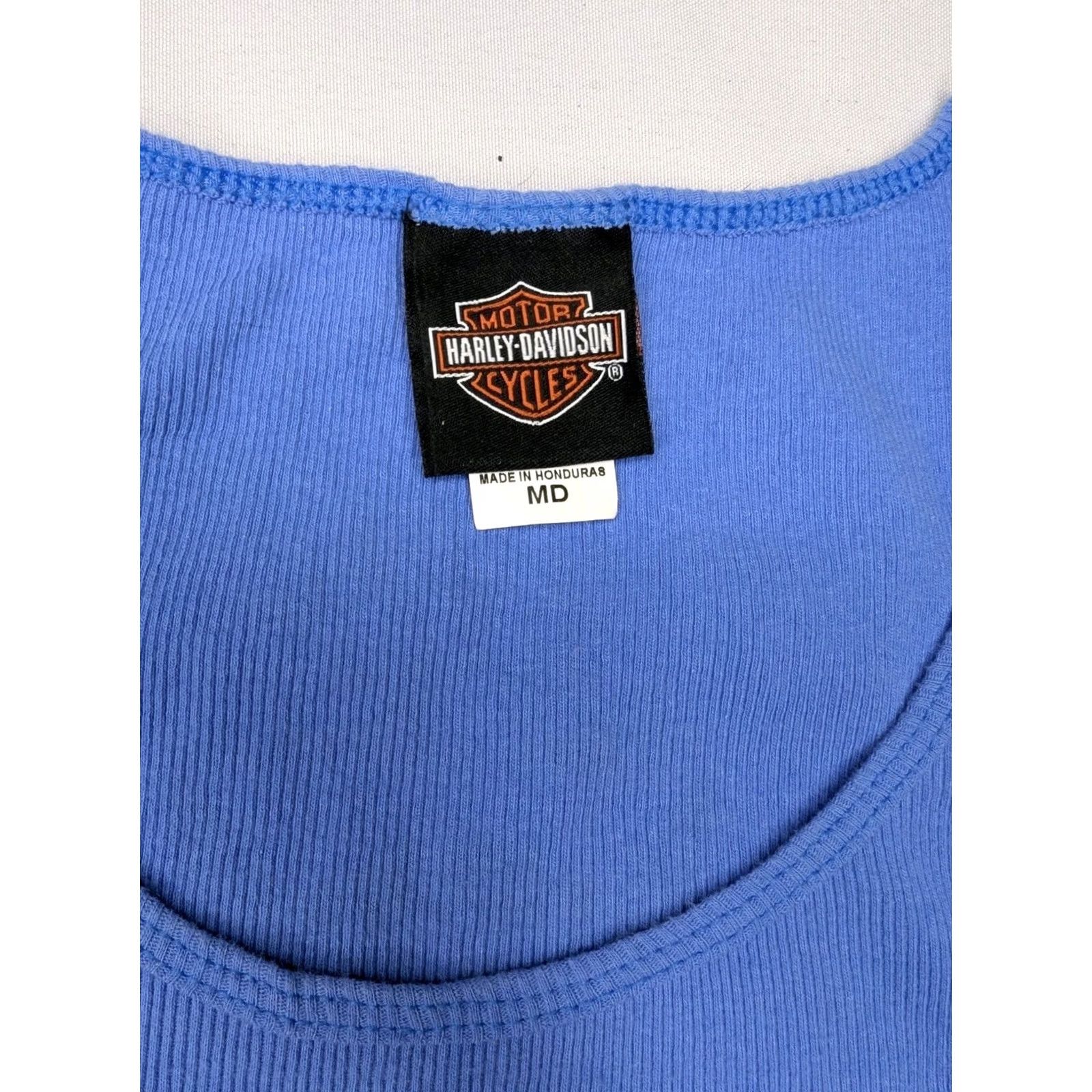 Harley Davidson HARLEY DAVIDSON MOTORCYCLES Tank Top Blue Womens Medium Sleeveless Shirt Size M / US 6-8 / IT 42-44 - 4 Thumbnail