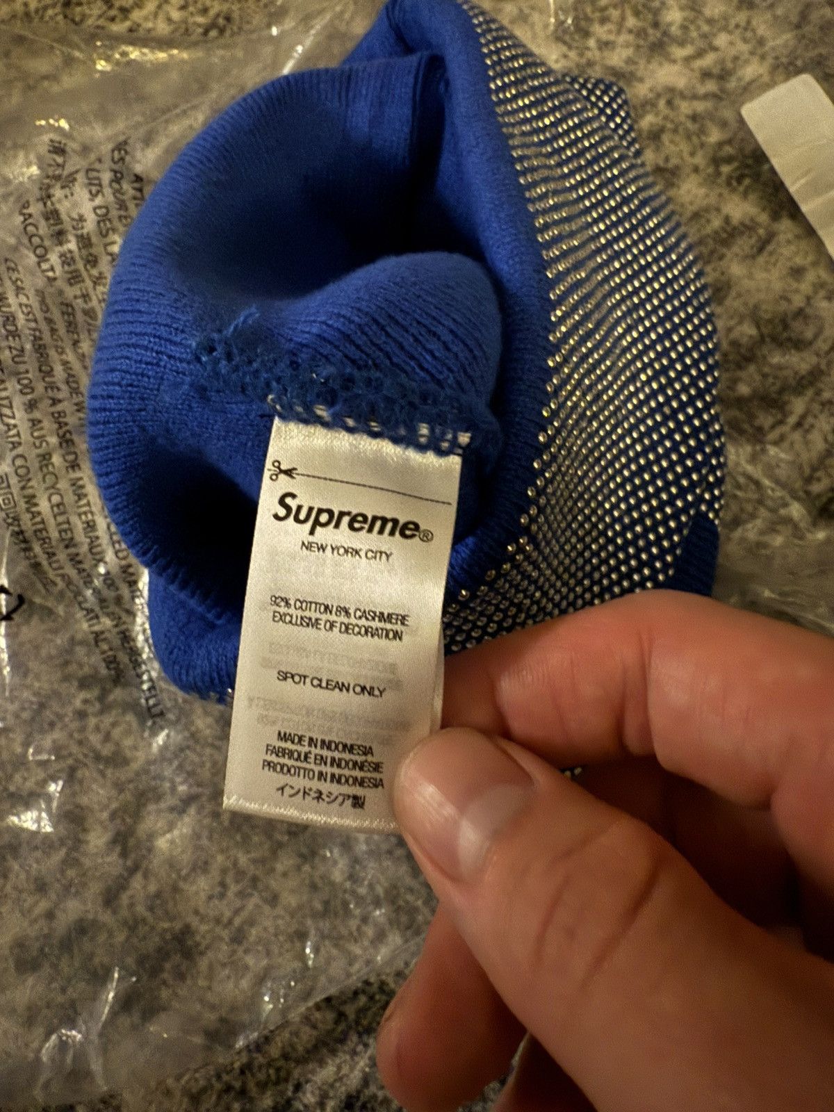 Supreme Supreme Studded Knockout Big Logo Beanie Blue Size ONE SIZE - 2 Thumbnail