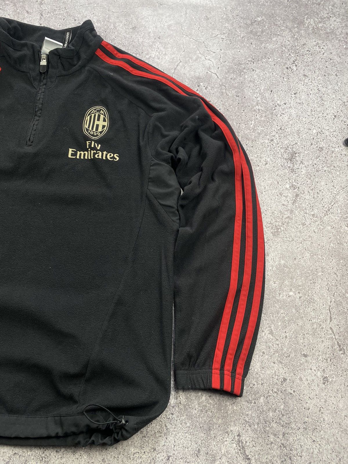 Adidas 💥 Vintage Adidas Ac Milan Halfzip Fleece Jacket Size US M / EU 48-50 / 2 - 2 Thumbnail