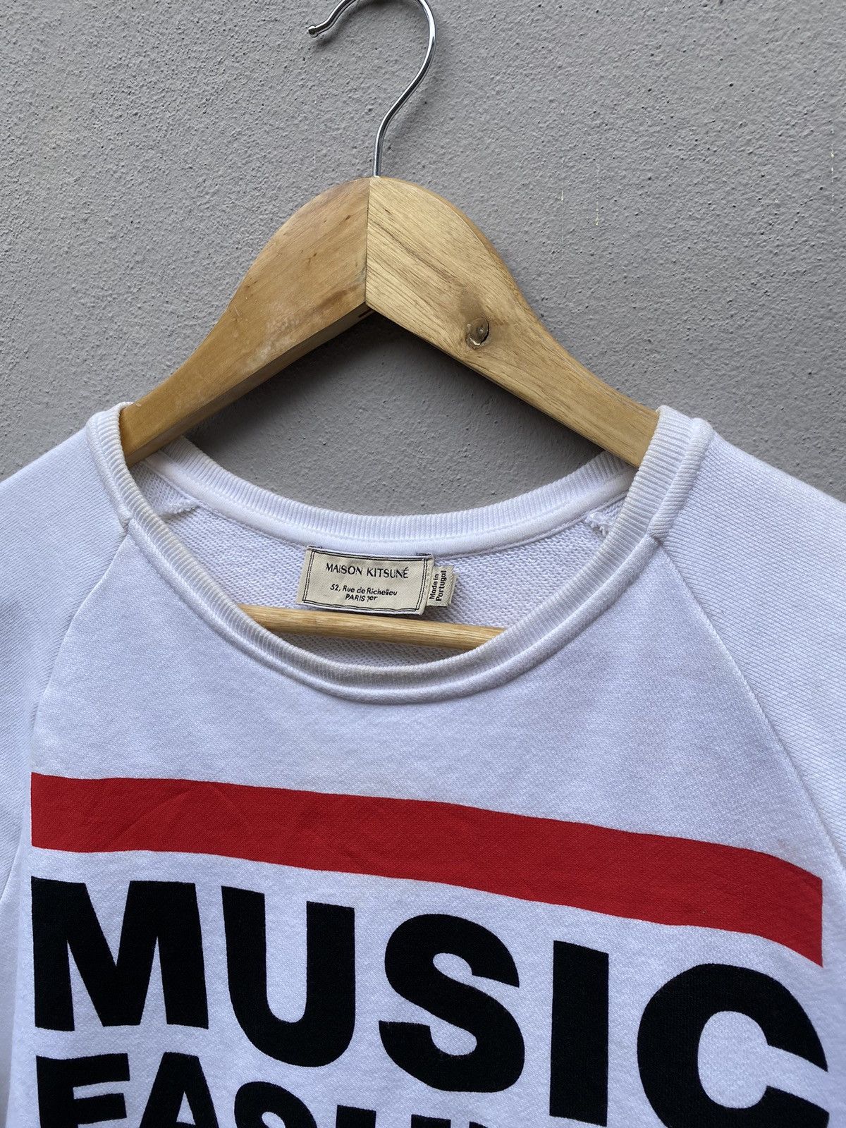Designer × Maison Kitsune Music Fashion by MAISON KITSUNE White Sweatshirt Jumper Size M / US 6-8 / IT 42-44 - 3 Thumbnail