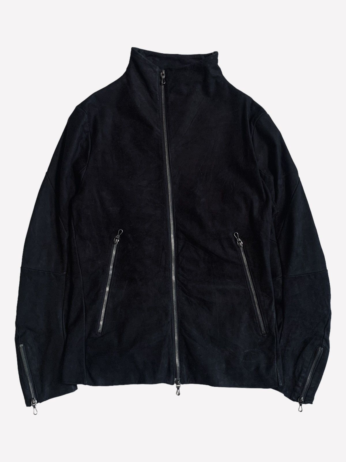 Gene Par Yukio Mishiba 2000s Yukio Mishiba - Asymetrical Suede Leather Jacket Size US M / EU 48-50 / 2 - 5 Thumbnail