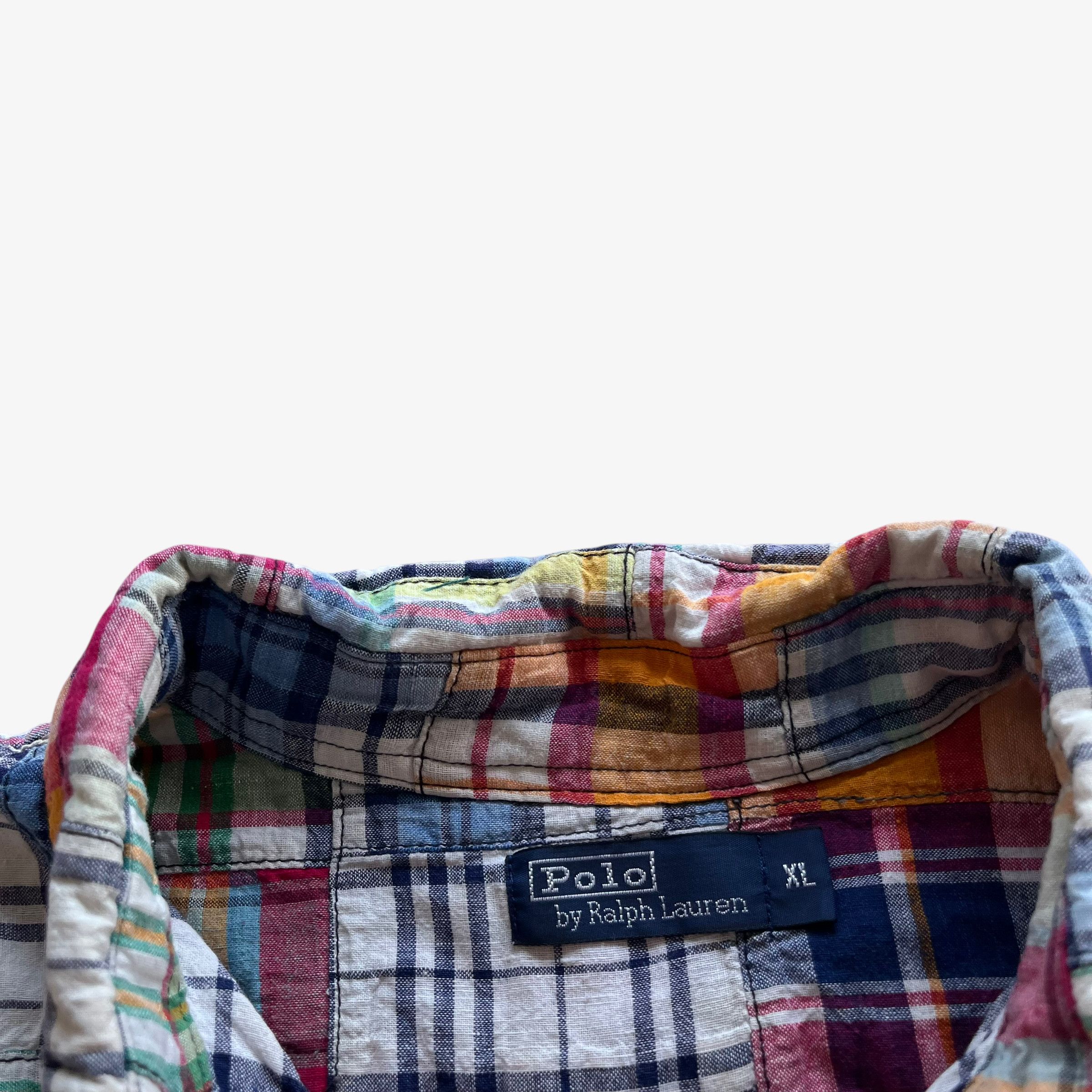 Ralph Lauren Vintage 90s Men's Polo Ralph Lauren Patchwork Shirt Size US S / EU 44-46 / 1 - 2 Thumbnail