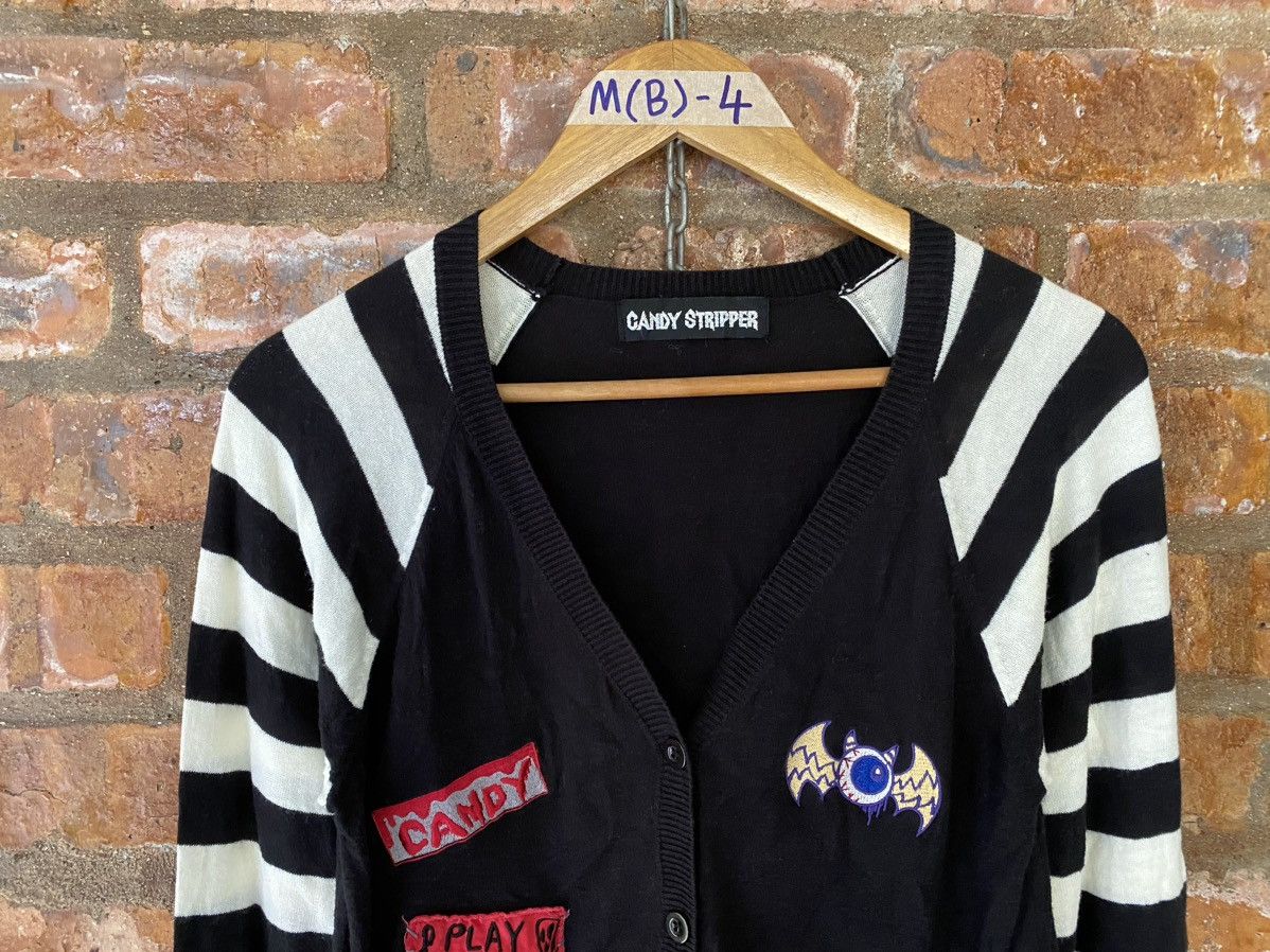 20471120 2000s Candy Striper Japan Punk Stripe Eye fly cardigan Size M / US 6-8 / IT 42-44 - 3 Thumbnail
