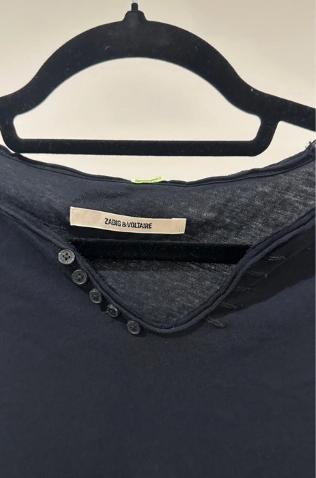 Zadig & Voltaire Zadig & Voltaire Monastir Henley White T-Shirt Size US S / EU 44-46 / 1 - 11 Thumbnail