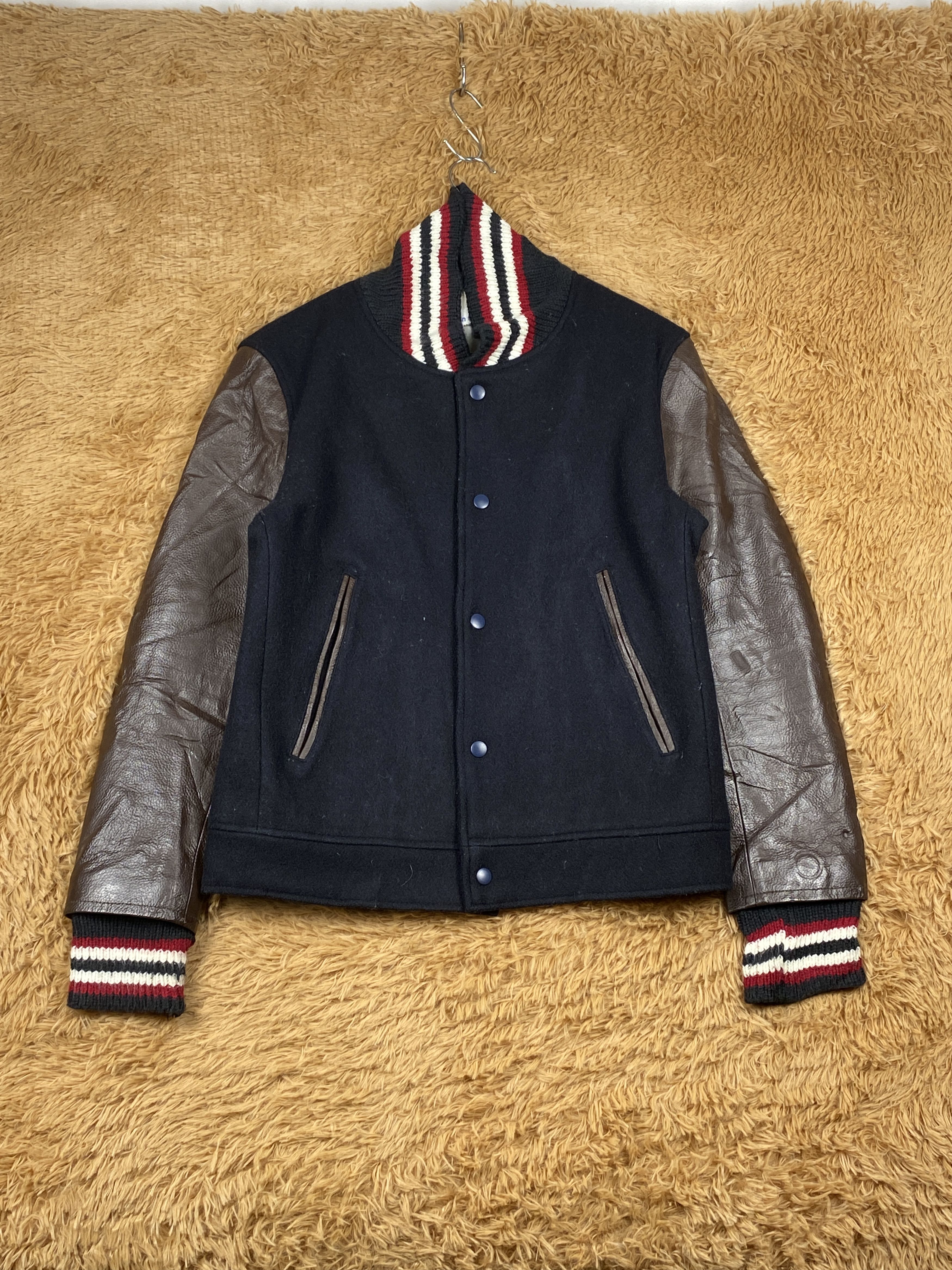 Japanese Brand Vintage Japanese Brand Varsity Leather Sleeve J1717 Size US S / EU 44-46 / 1 - 1 Thumbnail