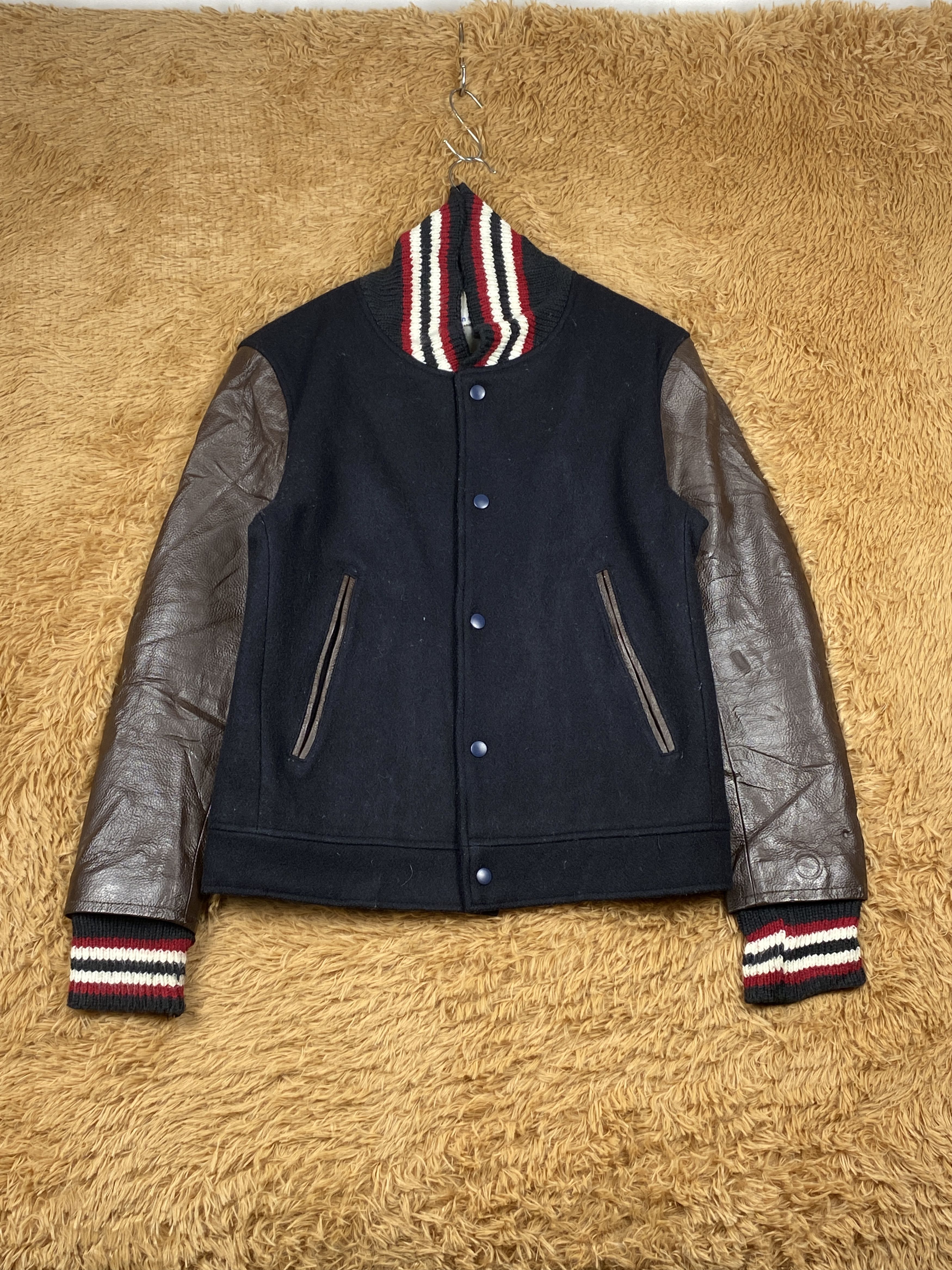 image of Varsity Jacket x Vintage Varsity Leather Sleeve Jacket, Men's (Size XS)