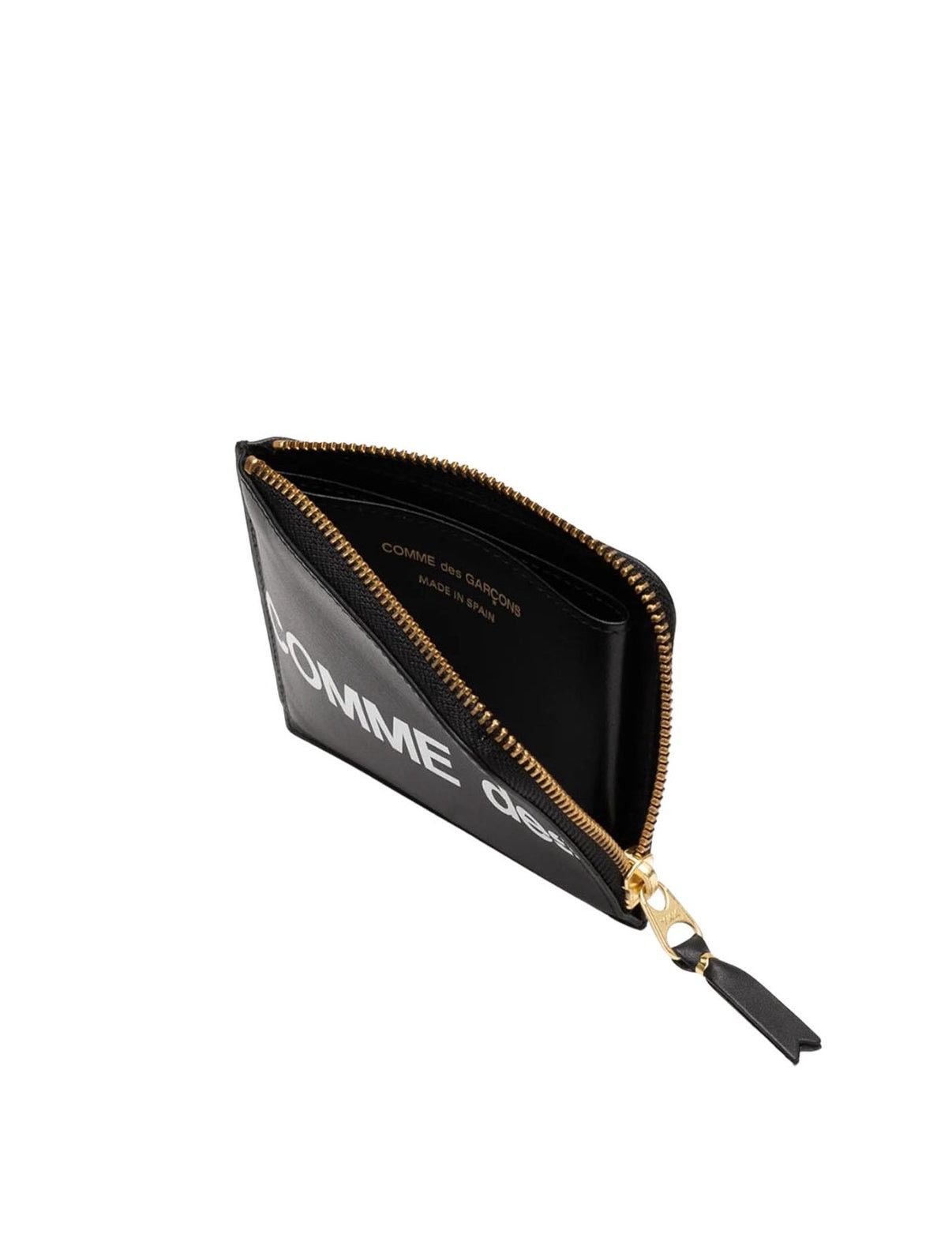Comme des Garcons × Comme des Garcons Homme × Comme des Garcons Homme Plus New CDG Black Leather Wallet with Huge Logo Slim Corner Zip Size ONE SIZE - 14 Thumbnail