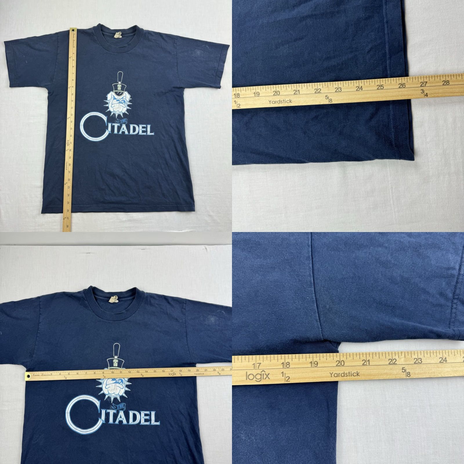 Vintage VINTAGE The Cotton Exchange Shirt Adult Medium Blue College 90s Logo Mens M American USA 90s Military College Shirt Size US M / EU 48-50 / 2 - 8 Thumbnail