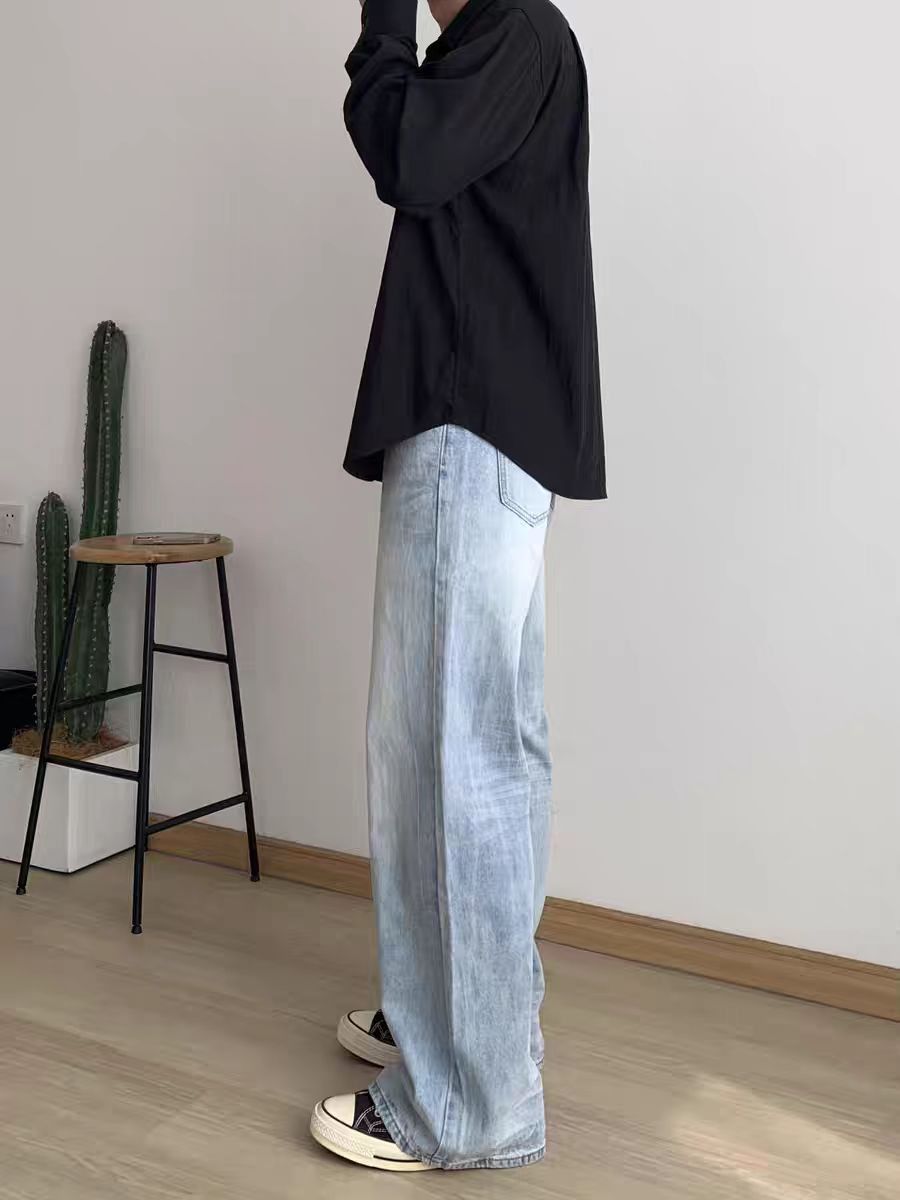 Japanese Brand × Vintage Vintage Wash Ripple Ice Blue Relaxed Jeans Size US 30 / EU 46 - 4 Thumbnail