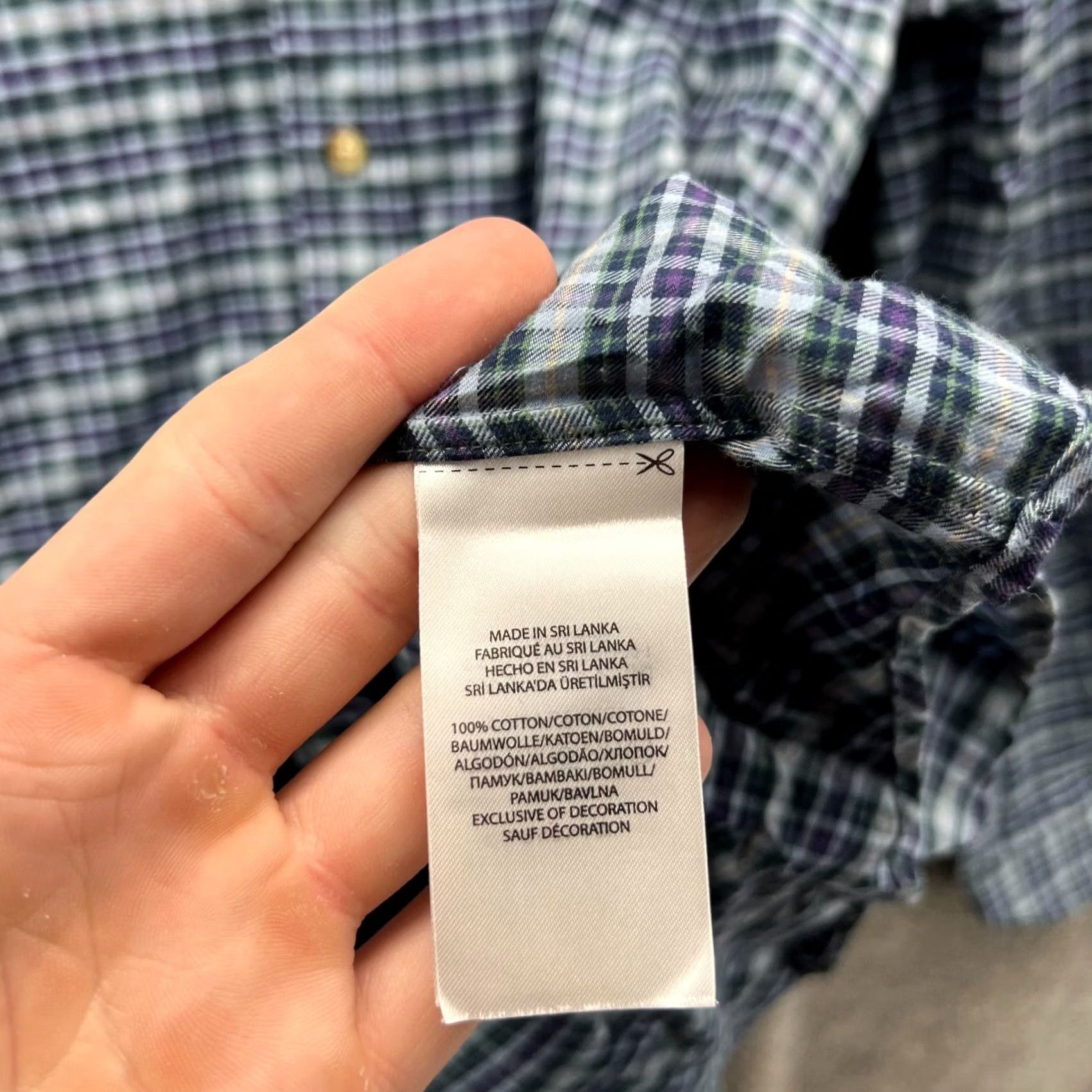 Polo Ralph Lauren VINTAGE Polo Ralph Lauren Shirt Mens Large Blue Button-Down Plaid Pony Shipped Fast Size 42R - 3 Thumbnail