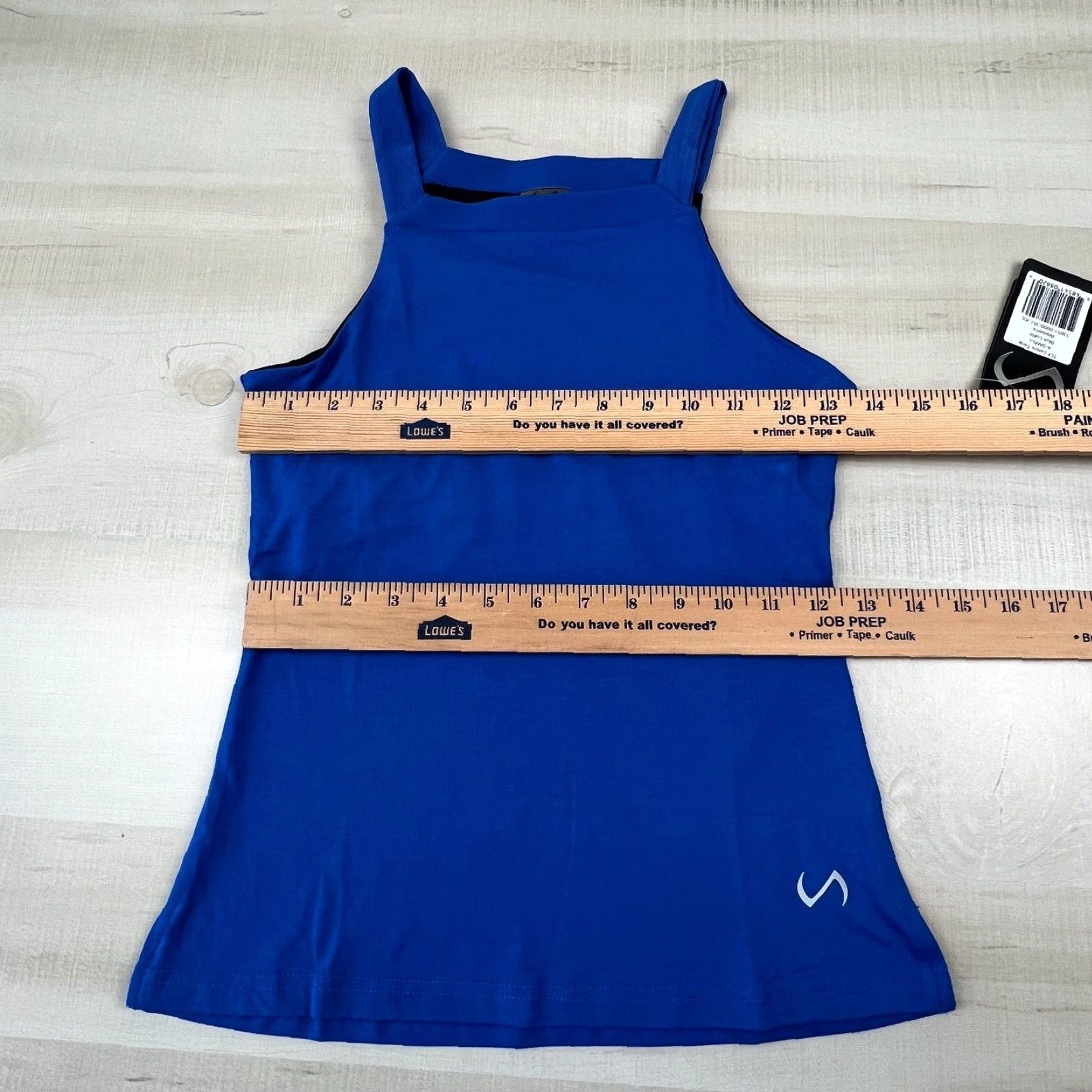 Vintage TLF Women's Athletic Tank Top XS Blue Built-In Bra Yoga Activewear Sleeveless Square Neck Mens Size XS / US 0-2 / IT 36-38 - 7 Thumbnail