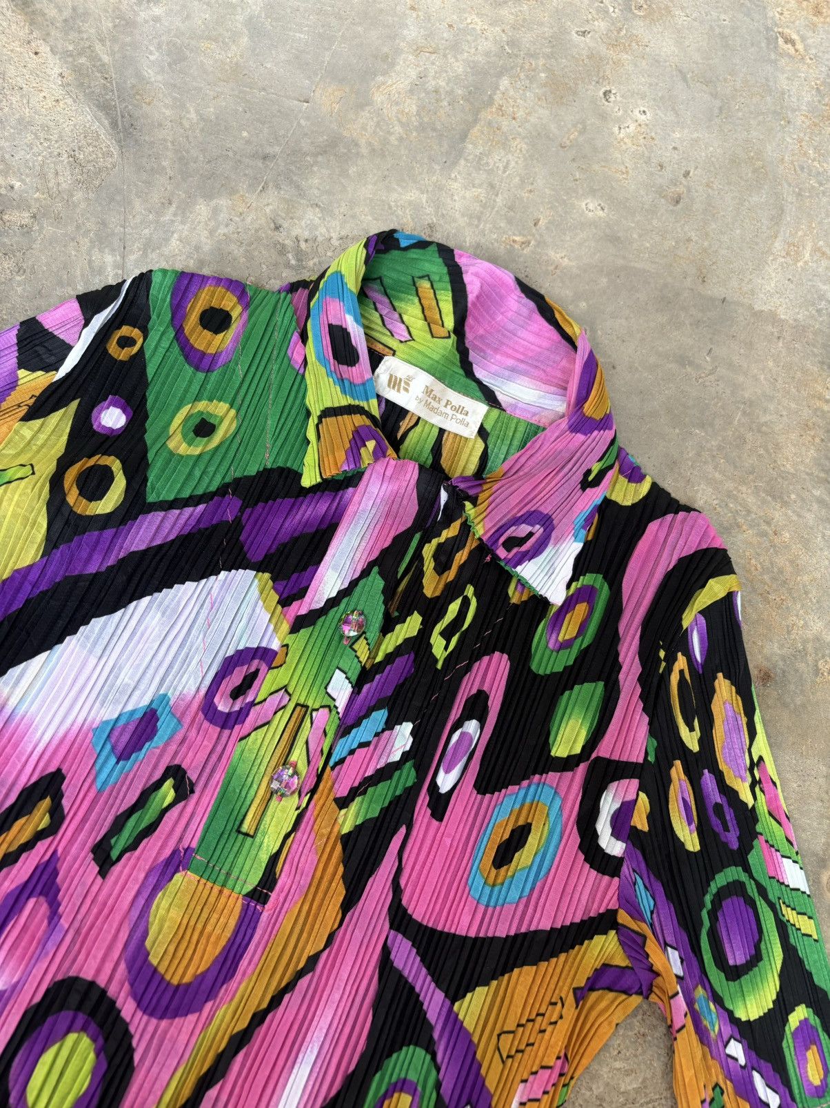 Issey Miyake × Japanese Brand × Pleats Please Issey Miyake Max Polla by Madam polla Pleats Please Style block Shirt Size ONE SIZE - 3 Thumbnail