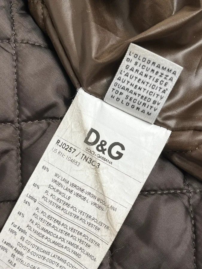 Dolce & Gabbana 2000s Dolce & Gabbana Brown Checkered Hybrid Wool Jacket Size 44R - 11 Thumbnail
