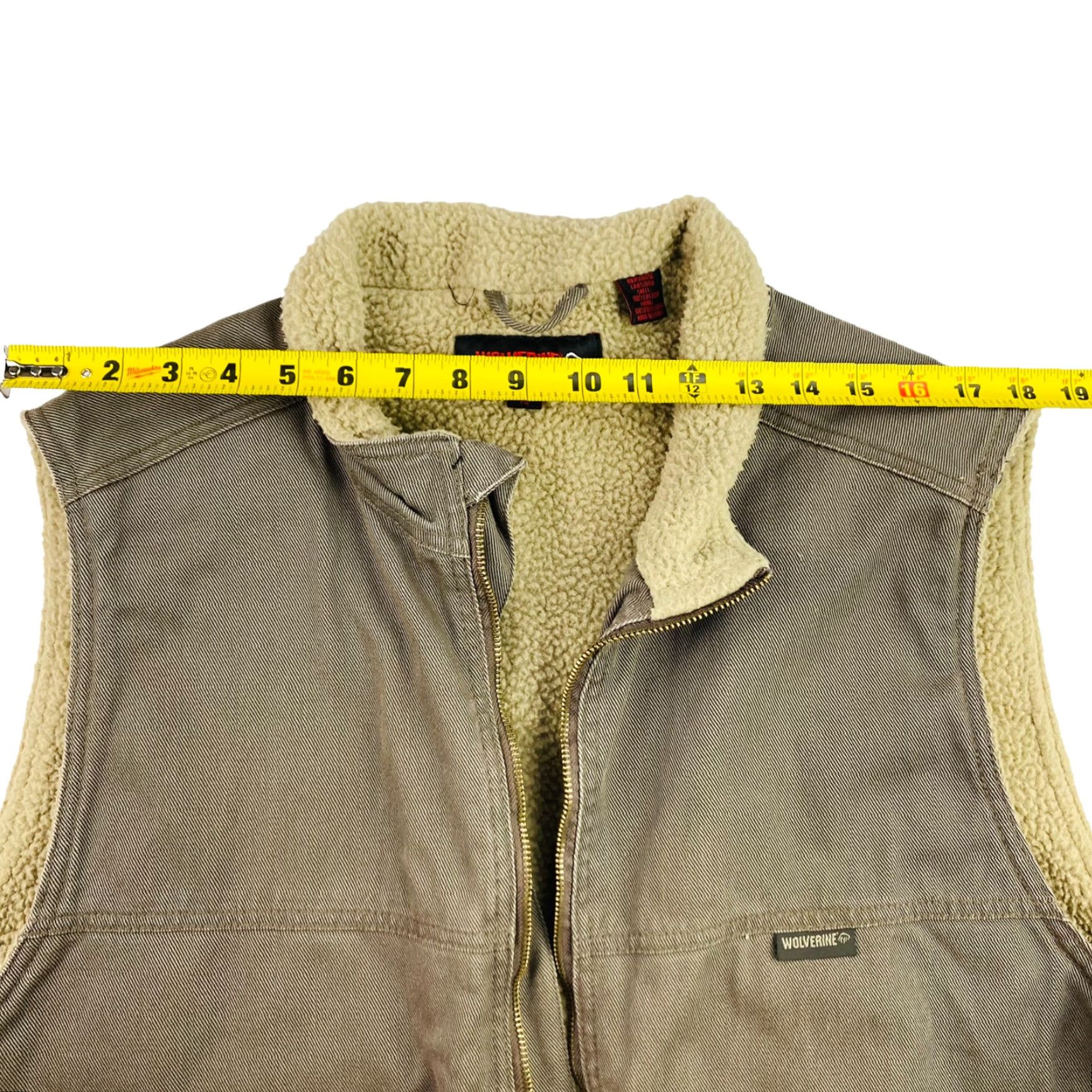 Vintage Wolverine Vest Men's Cotton Polyester Fur Sherpa Canvas Brown XL Size US XL / EU 56 / 4 - 7 Thumbnail