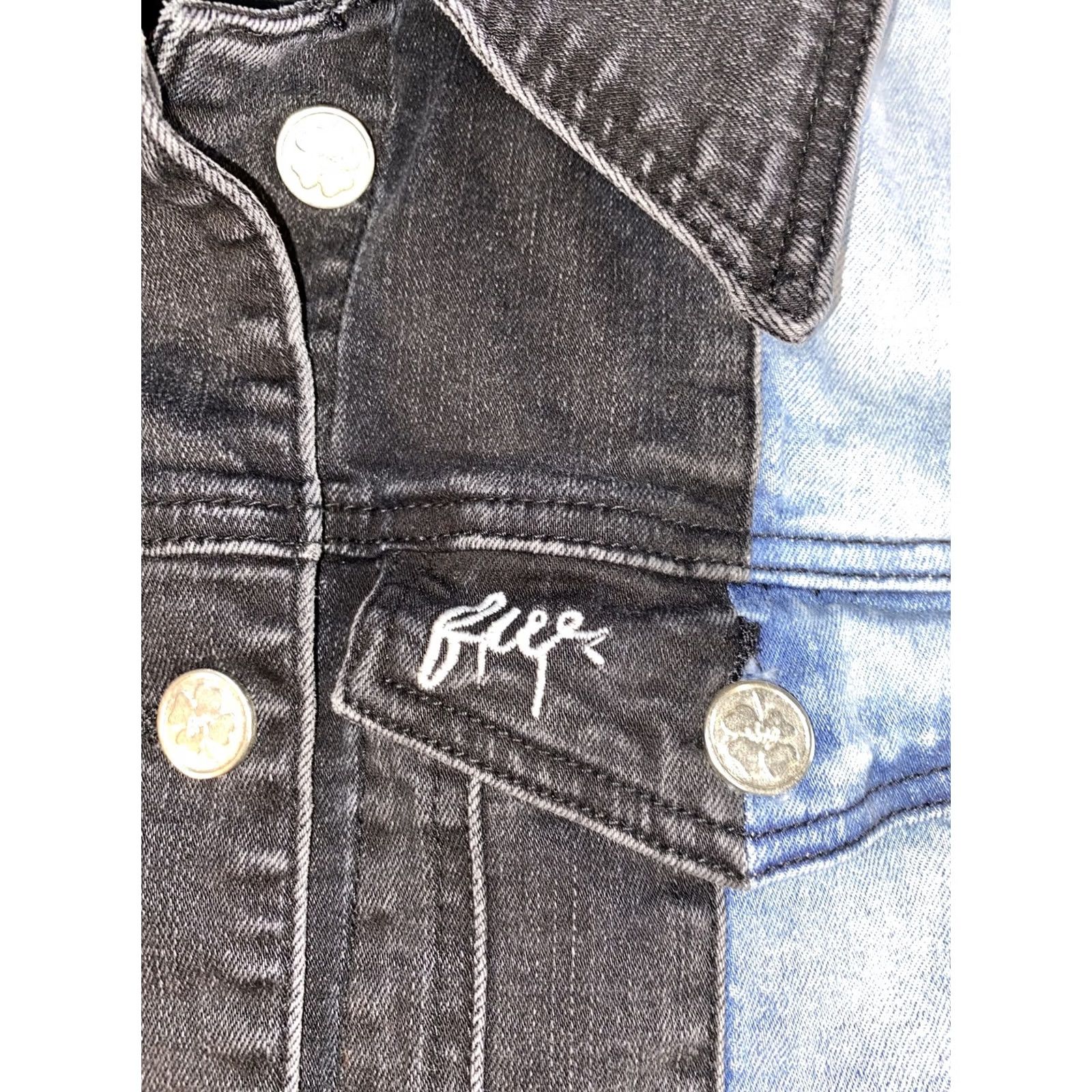 Vintage FILTHY WEALTH CLOTHING Women ORIGINAL SPLIT Denim Jacket XS Black Basic Jacket Denim Jacket Jacket Women XS Black Size XS / US 0-2 / IT 36-38 - 2 Thumbnail