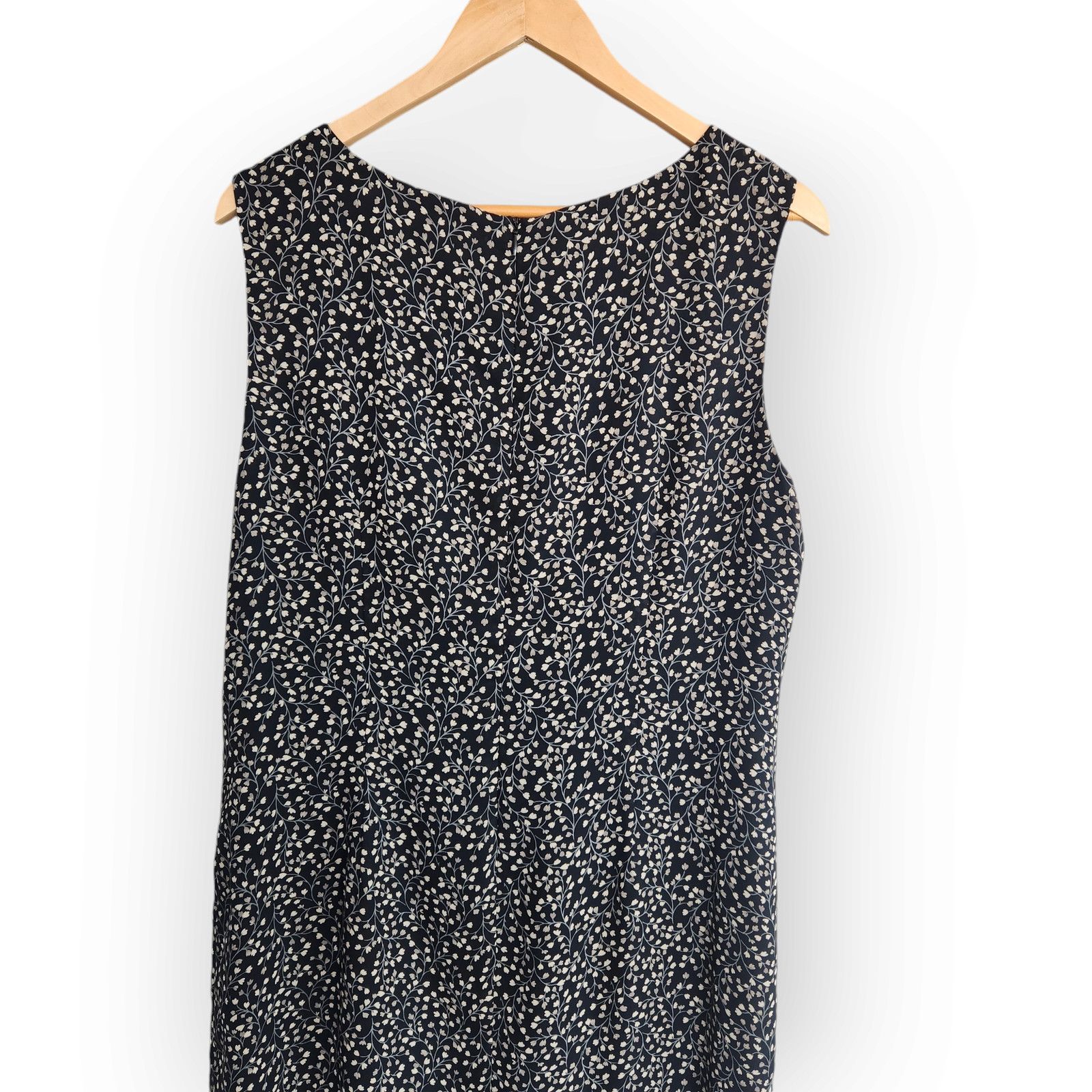 Vintage Vintage Black Green Ditsy Floral High Neck Maxi Dress 14 Size XL / US 12-14 / IT 48-50 - 8 Thumbnail
